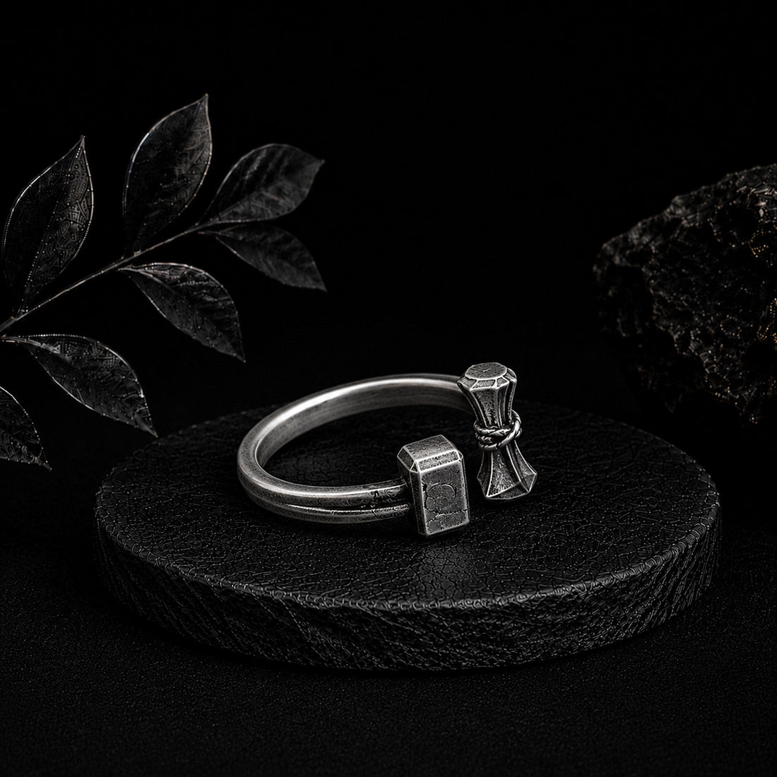 Viking Thor's Hammer Ring - Viking Thor Hammer Axe Ring, Norse Warrior Sterling Silver Jewelry