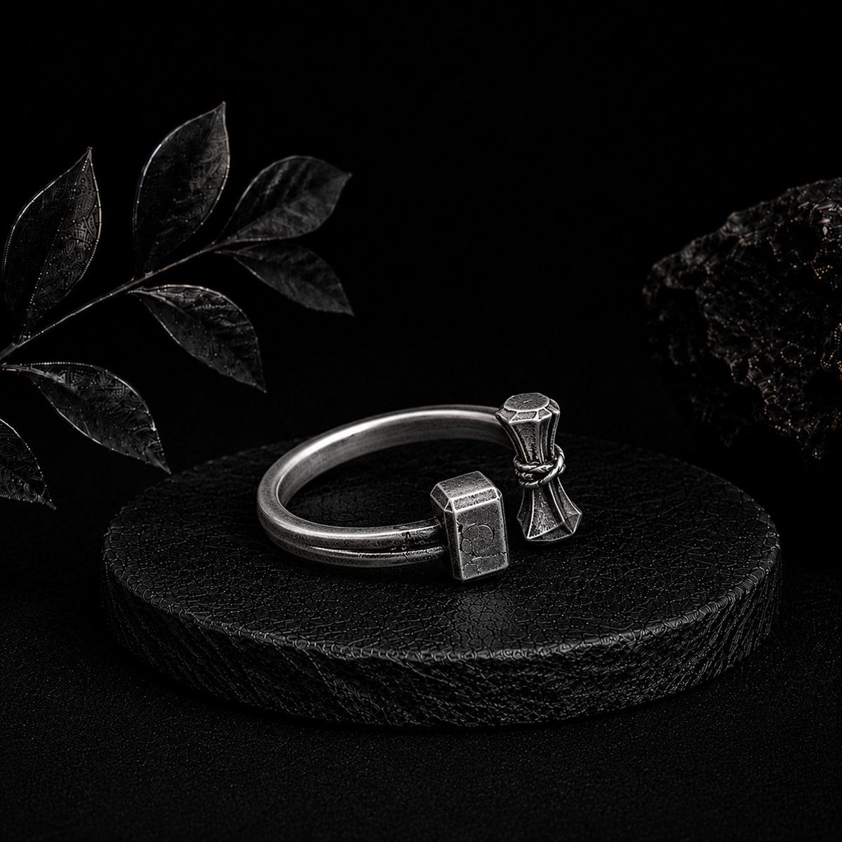 Viking Thor's Hammer Ring - Viking Thor Hammer Axe Ring, Norse Warrior Sterling Silver Jewelry