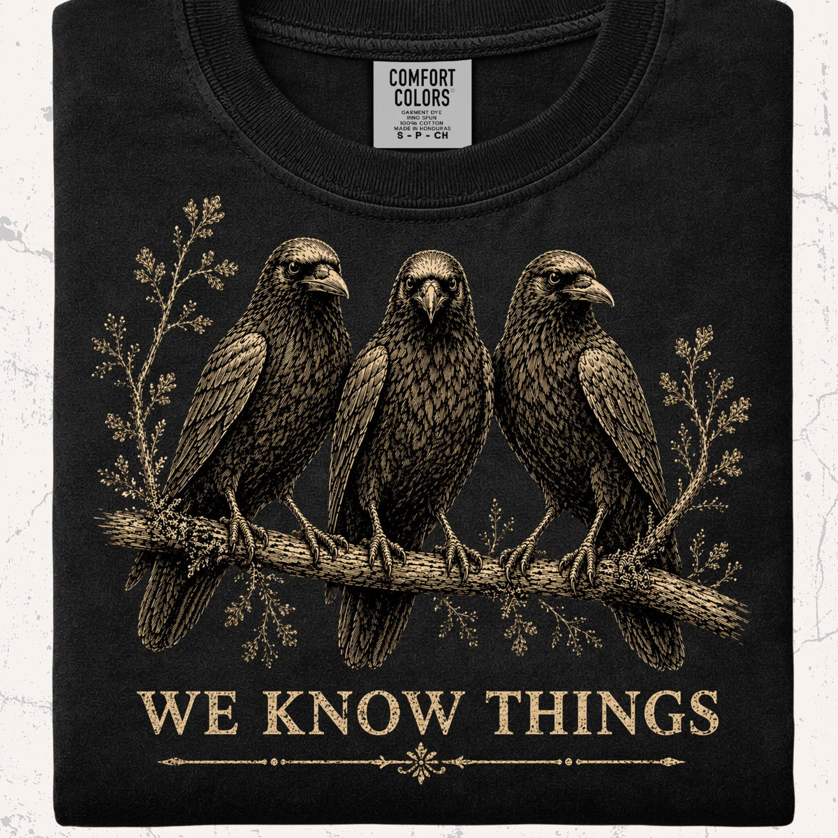 Viking Odin T-Shirt - Odin's Ravens Shirt, Viking Mythology Crow Tee, Garment Dyed Relaxed Fit