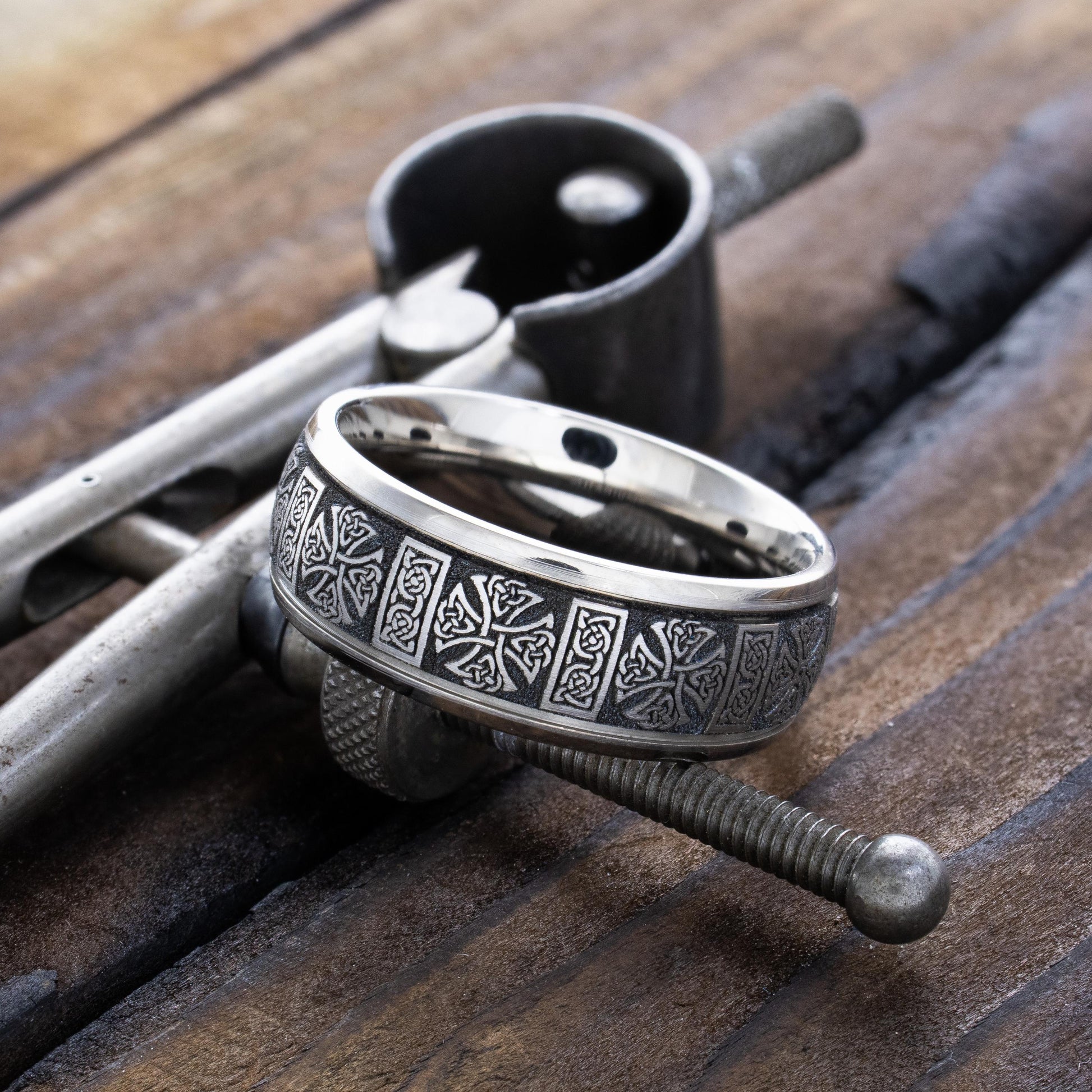 Viking Raven Ring - Sterling Silver Raven Ring, Celtic Knot Ring, Viking Raven Ring, Gothic Mens