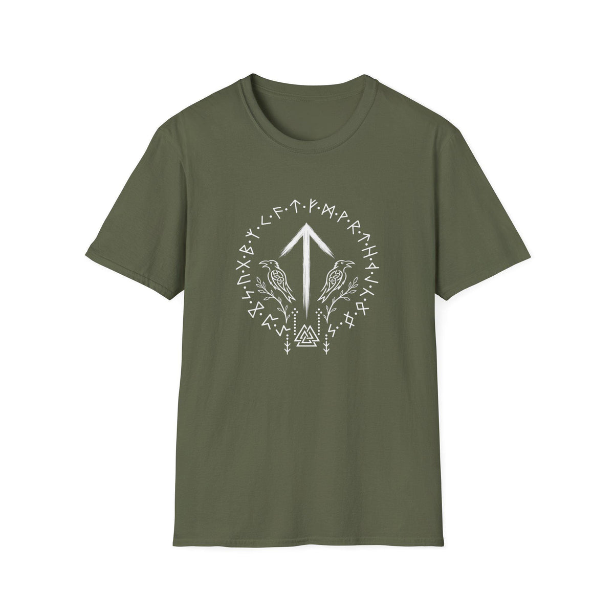 Viking Raven T-Shirt - Tiwaz Rune Viking Shirt, Norse Warrior T-Shirt, Viking Raven Tee, Nordic
