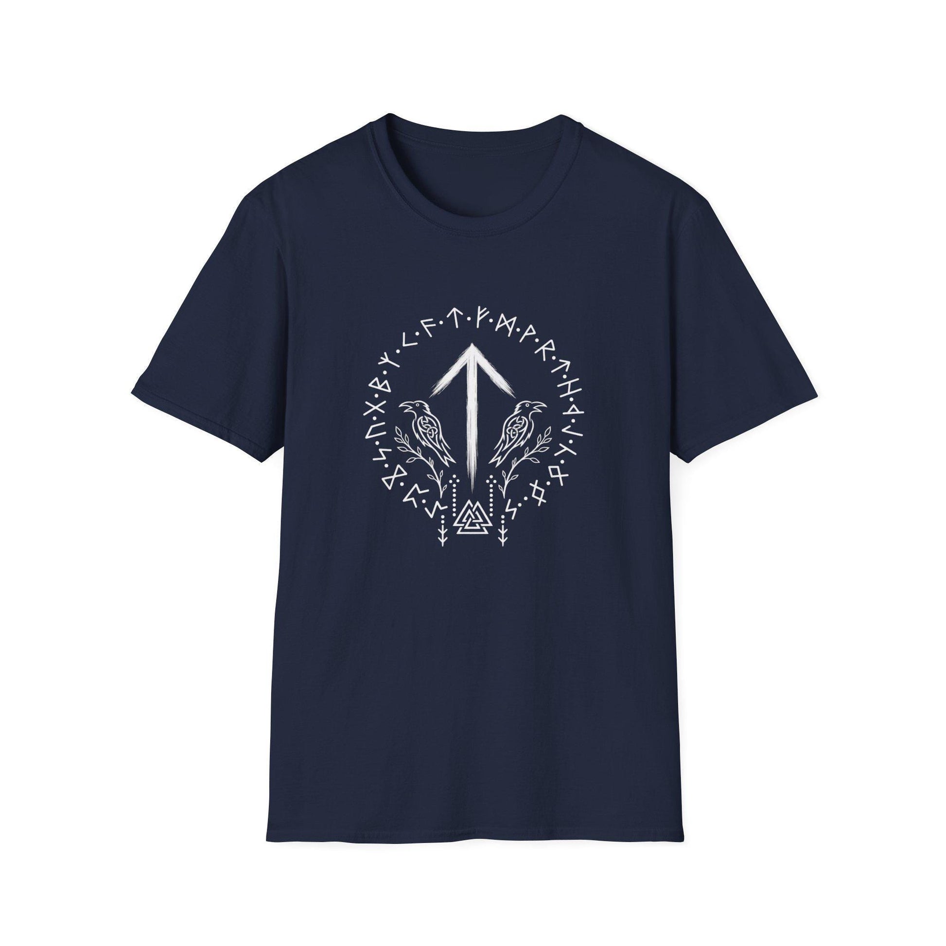 Viking Raven T-Shirt - Tiwaz Rune Viking Shirt, Norse Warrior T-Shirt, Viking Raven Tee, Nordic