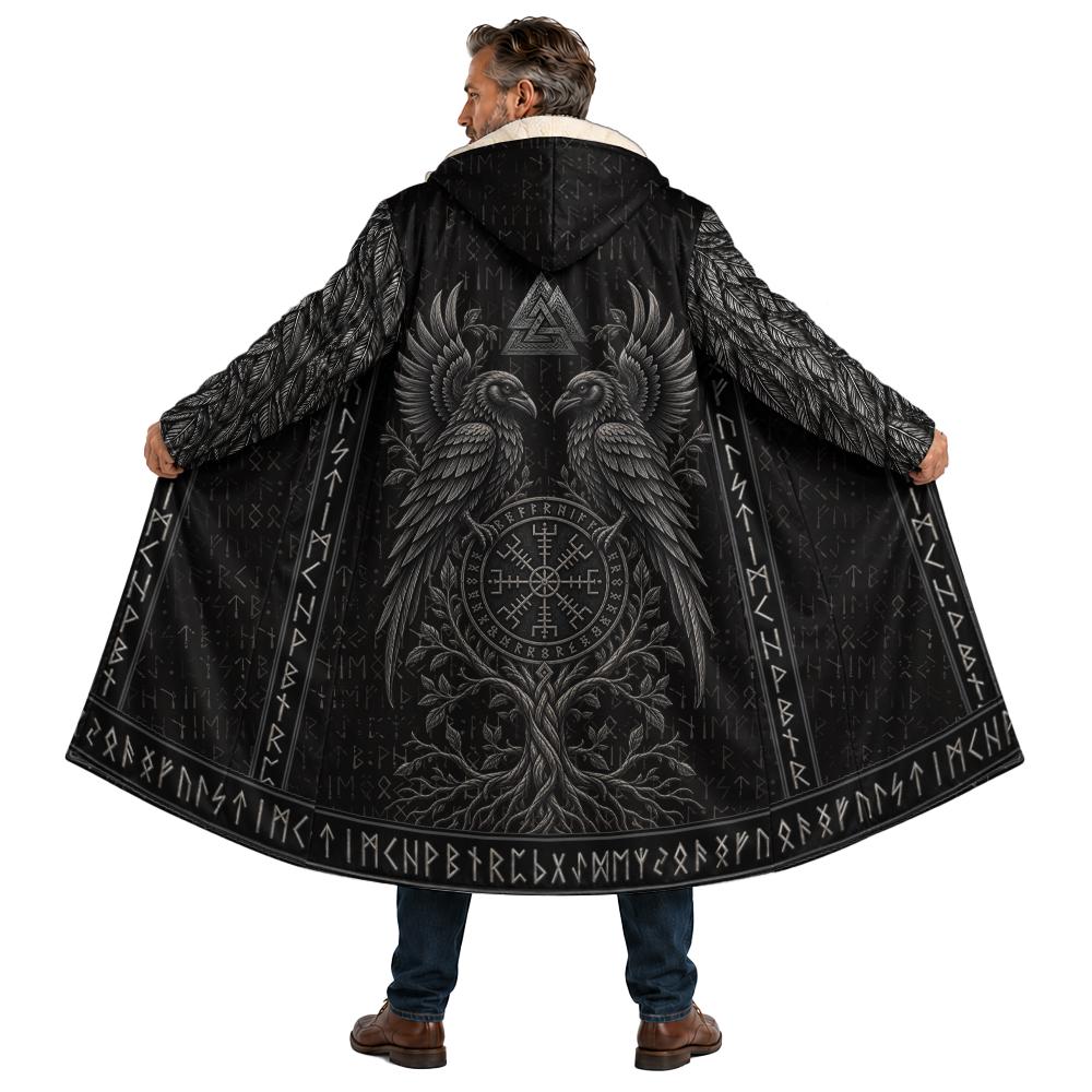 Viking Odin Jacket - Odin Raven Cloak, Norse Viking Cloak, Huginn Muninn Raven Cloak, Nordic