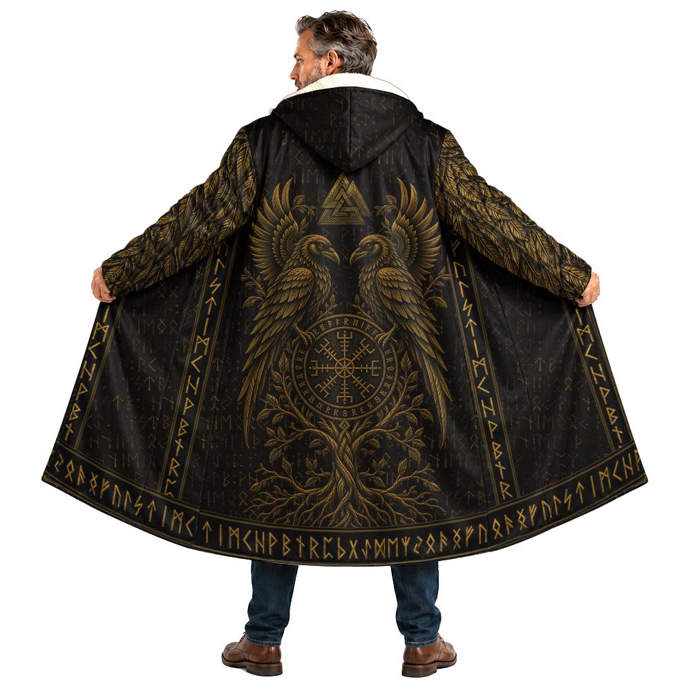 Viking Odin Jacket - Odin Raven Cloak, Norse Viking Cloak, Huginn Muninn Raven Cloak, Nordic