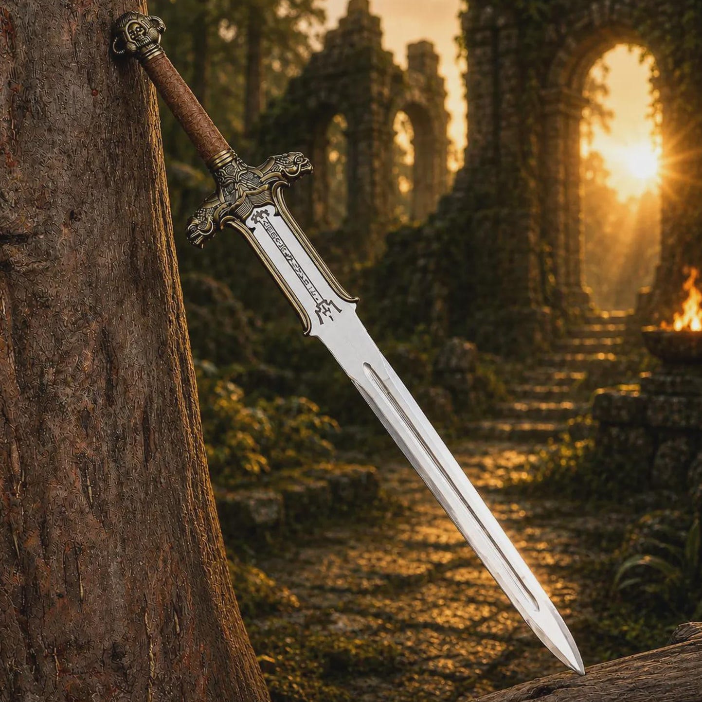 Viking Weapon Replica - Hand Forged Northmen Damascus Sword Replica, Authentic Viking Inspired