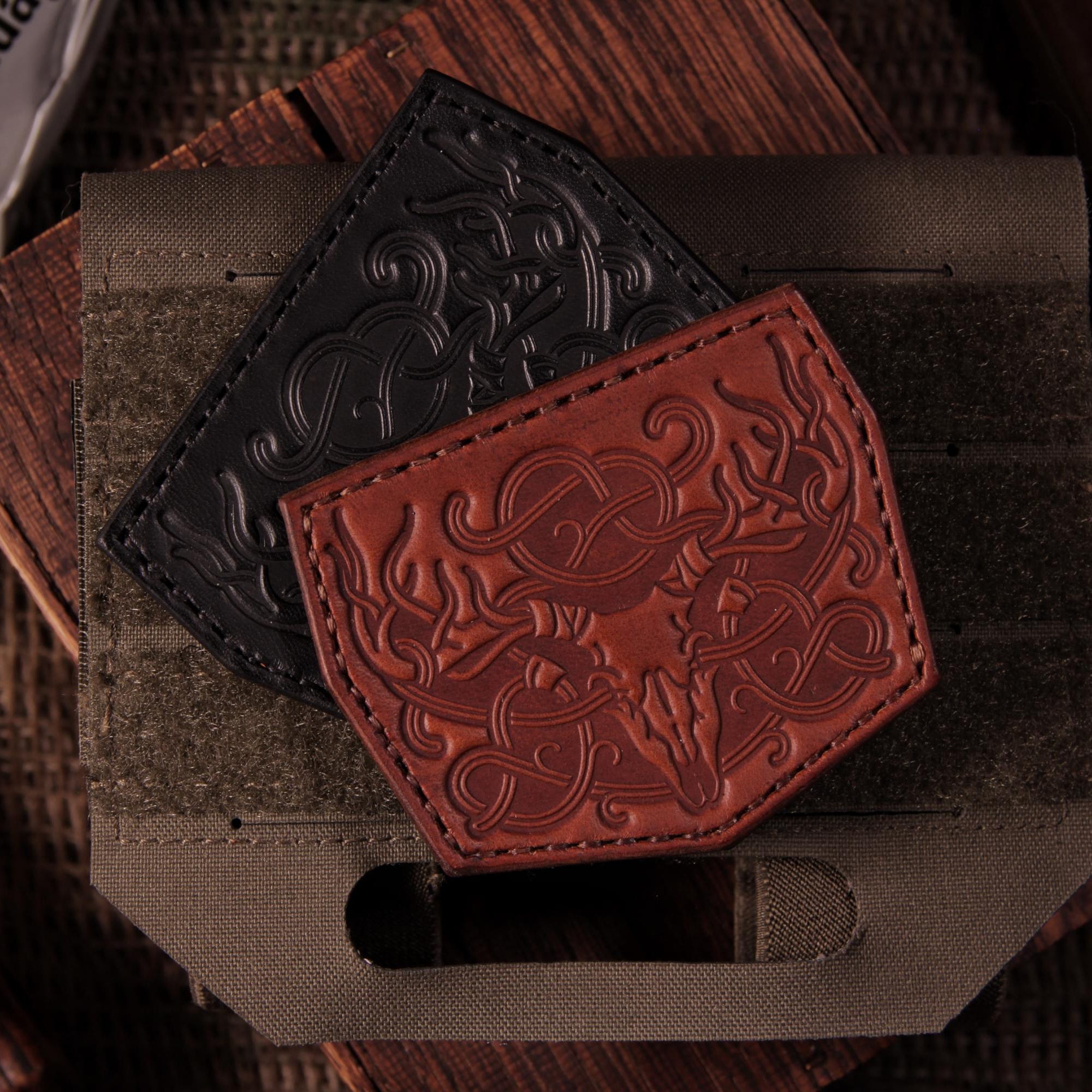 Viking Leather Accessory - Key fob "Head of Jormungandr". A personalized gift for Vikings.