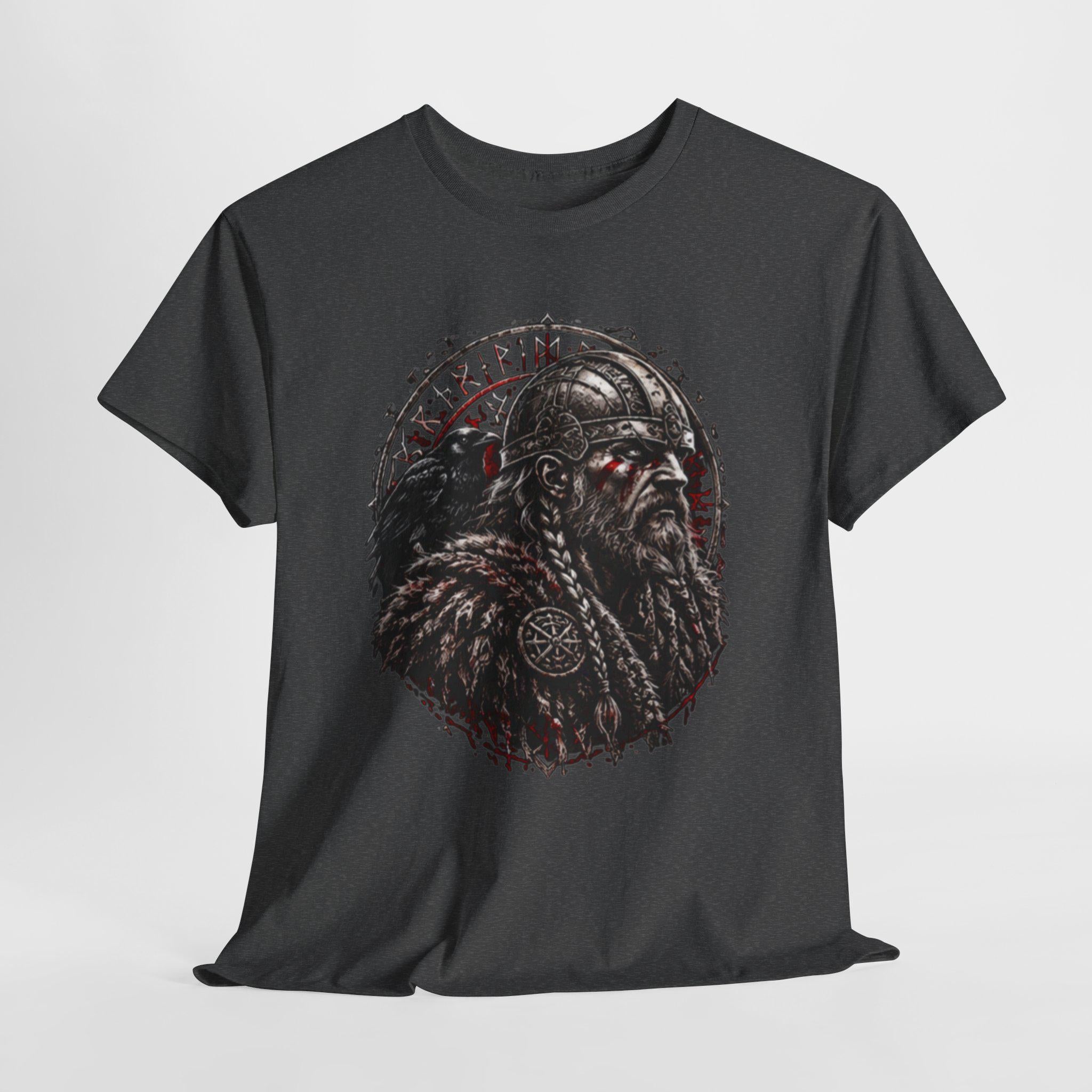 Viking Raven T-Shirt - Viking Warrior Shirt, Norse Raven Helmet, Warriors Knot- Norse Warrior T