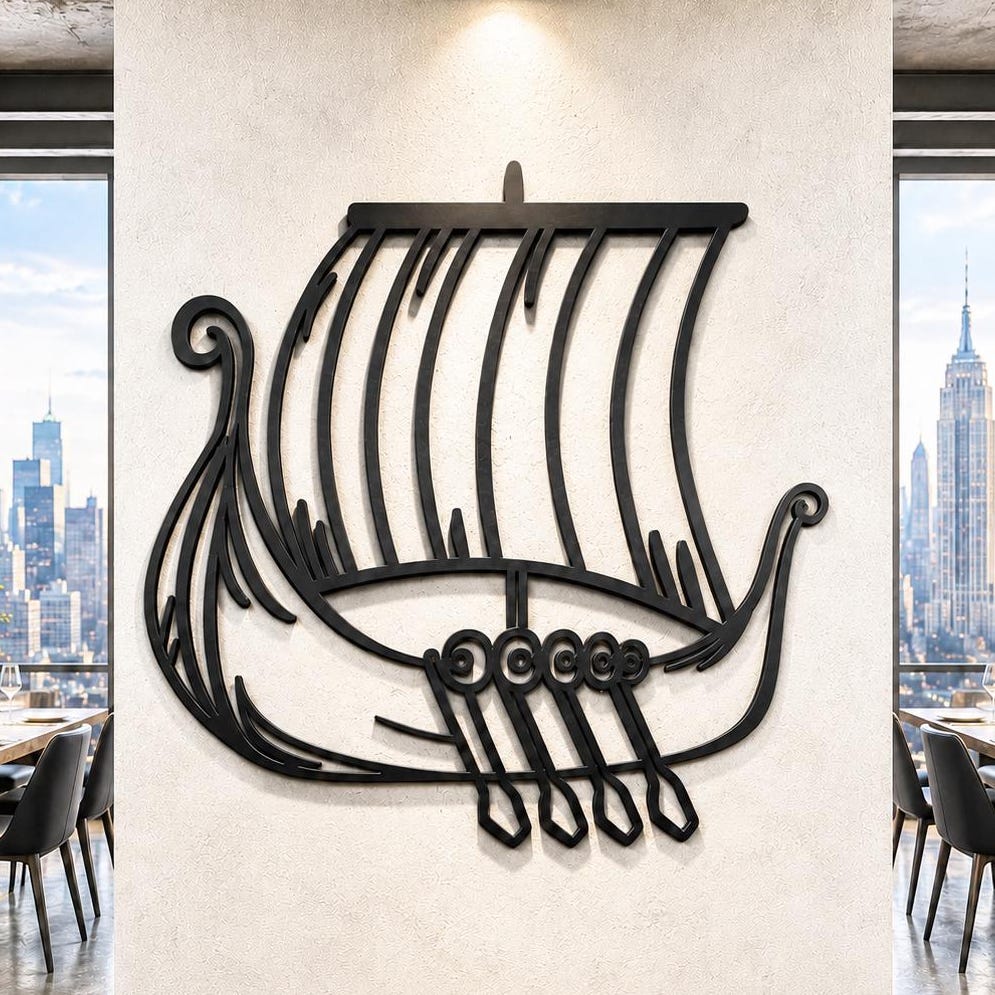 Viking Blanket - Viking Ship Wall Art, Nordic Ship Wall Art, Viking Ship Wall Decor, Viking Ship