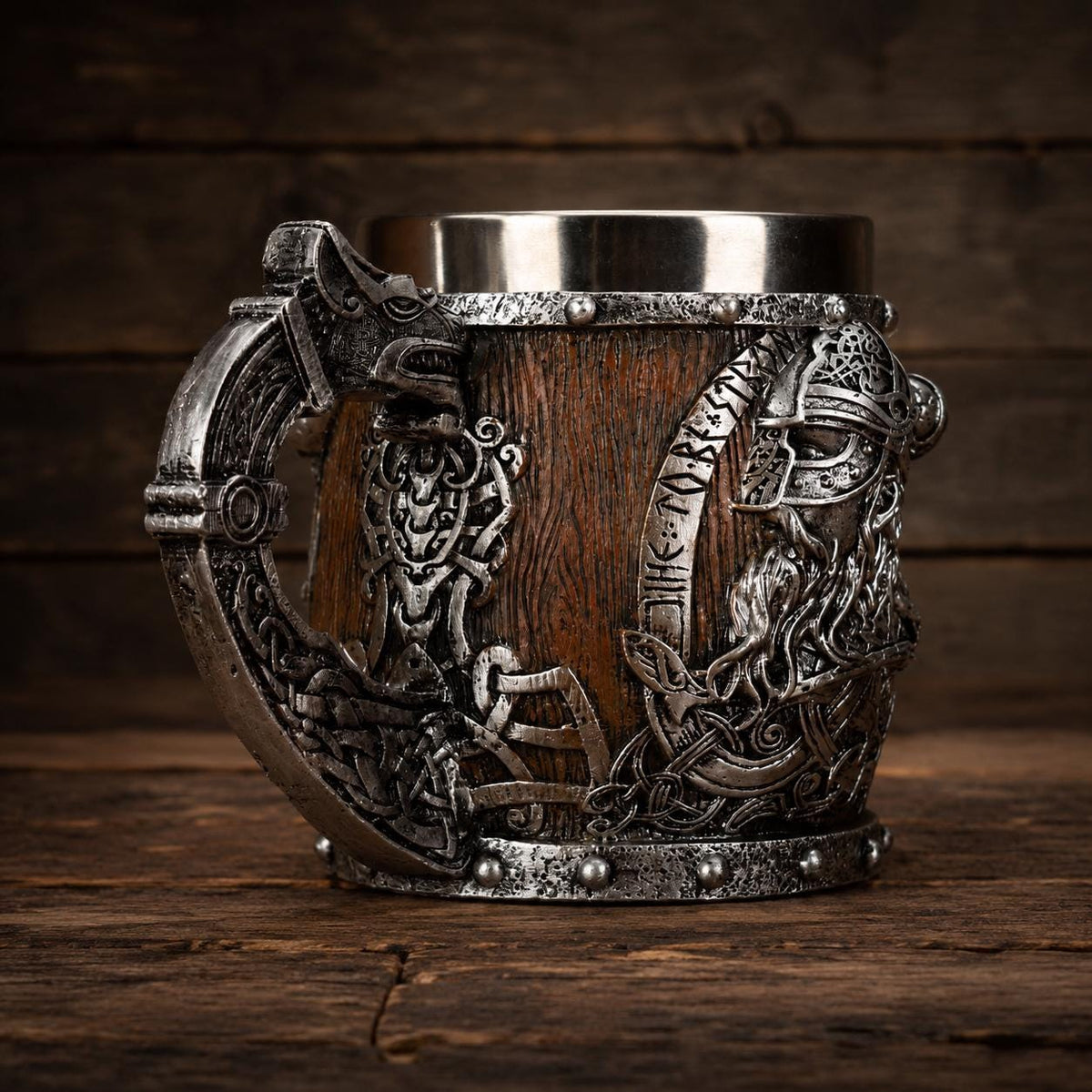 Viking Mug - Viking Tankard Nordic Dragon Skull Mug Medieval Warrior Gift Rustic Steampunk Drinking