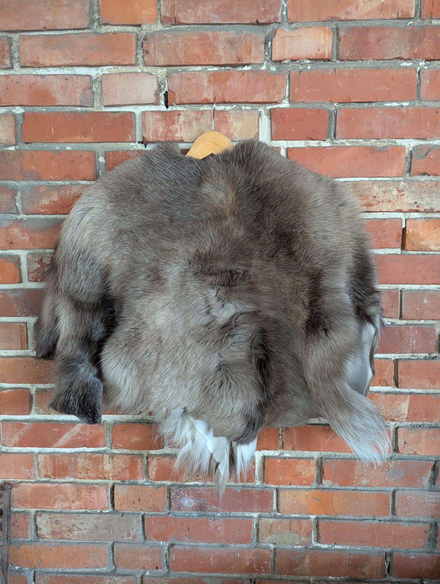 Viking Jacket - Viking Reindeer Fur Cloak XL – Real Reindeer Fur Cape – Metal Brooch – Nordic