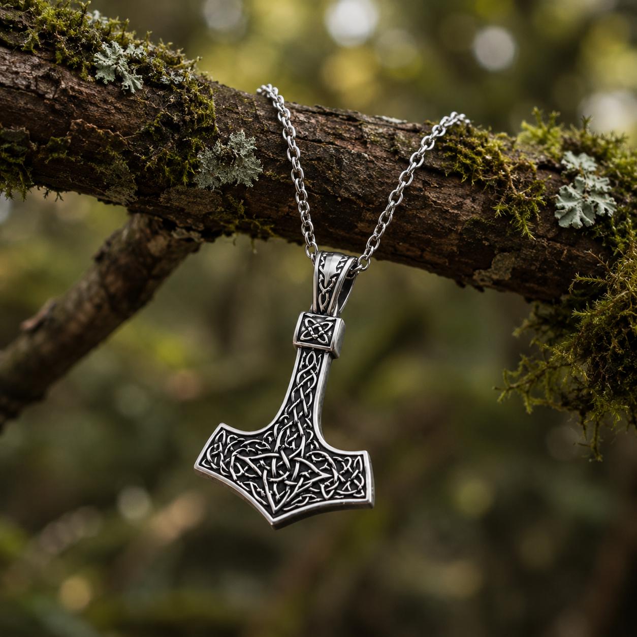Viking Thor's Hammer Necklace - Thor's Hammer Necklace · Viking Mjolnir Pendant · Norse Rune