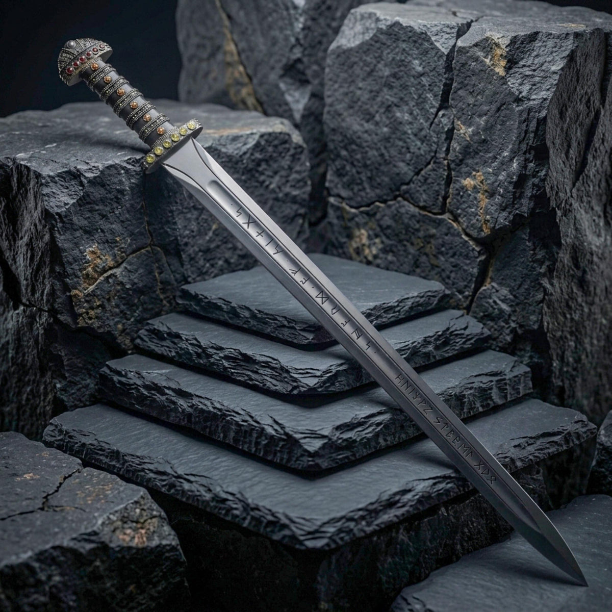 Viking Weapon Replica - Hand Forged Northmen Damascus Sword Replica, Authentic Viking Inspired