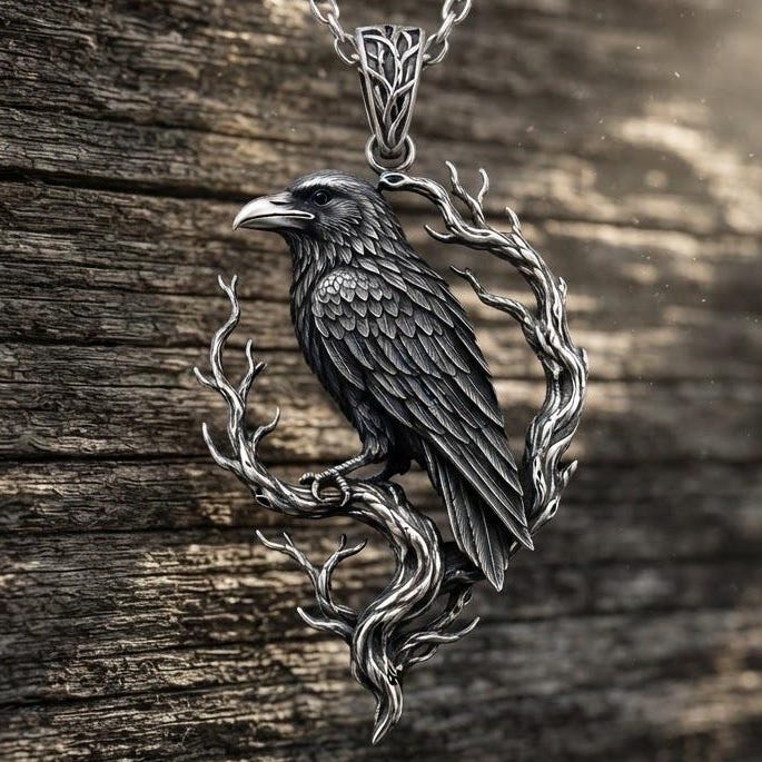 Viking Raven Ring - Sterling Silver Raven Ring, Celtic Knot Ring, Viking Raven Ring, Gothic Mens