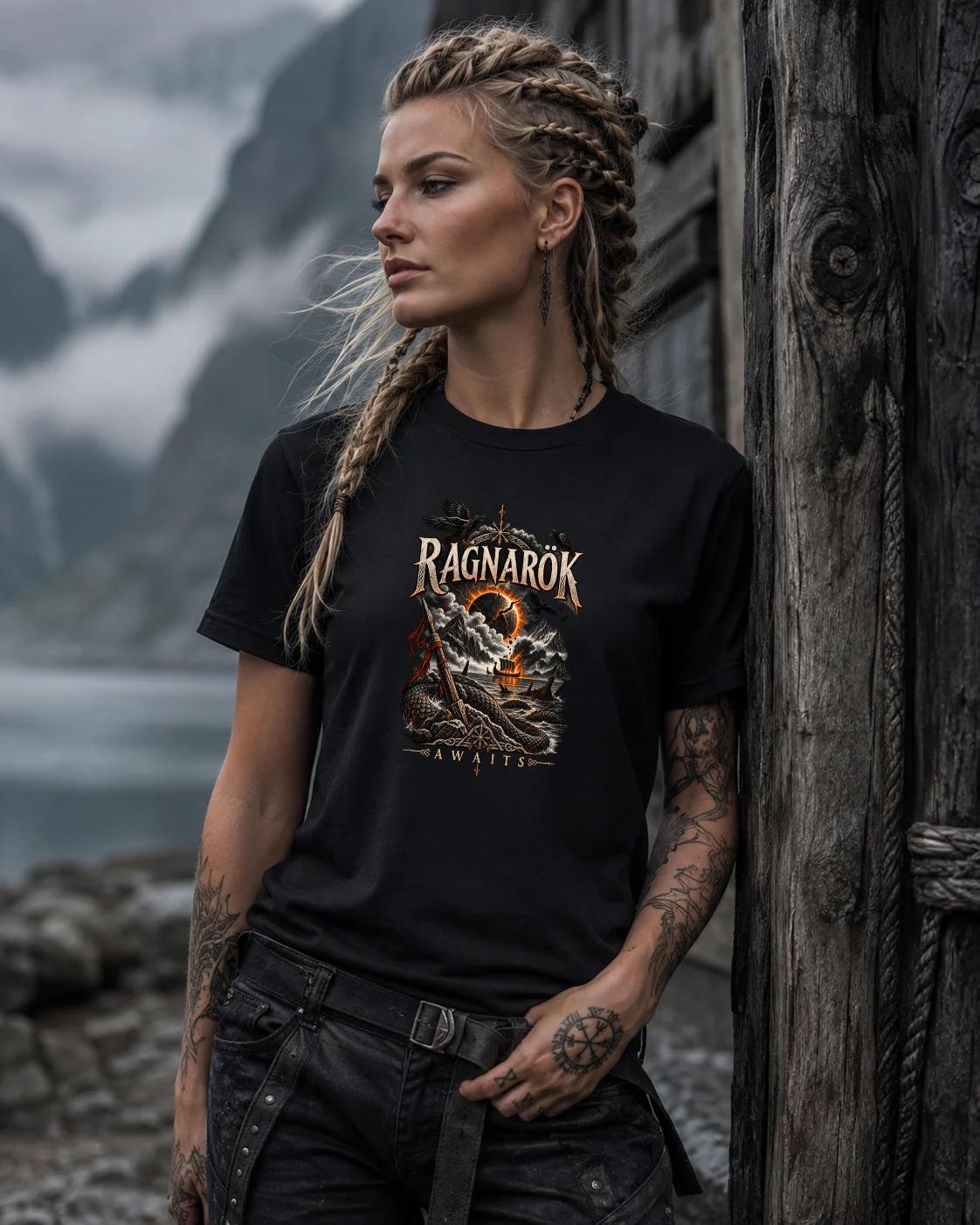 Viking Raven T-Shirt - Valhalla After Dark Viking Shirt, Norse Mythology T-Shirt, Raven Valhalla