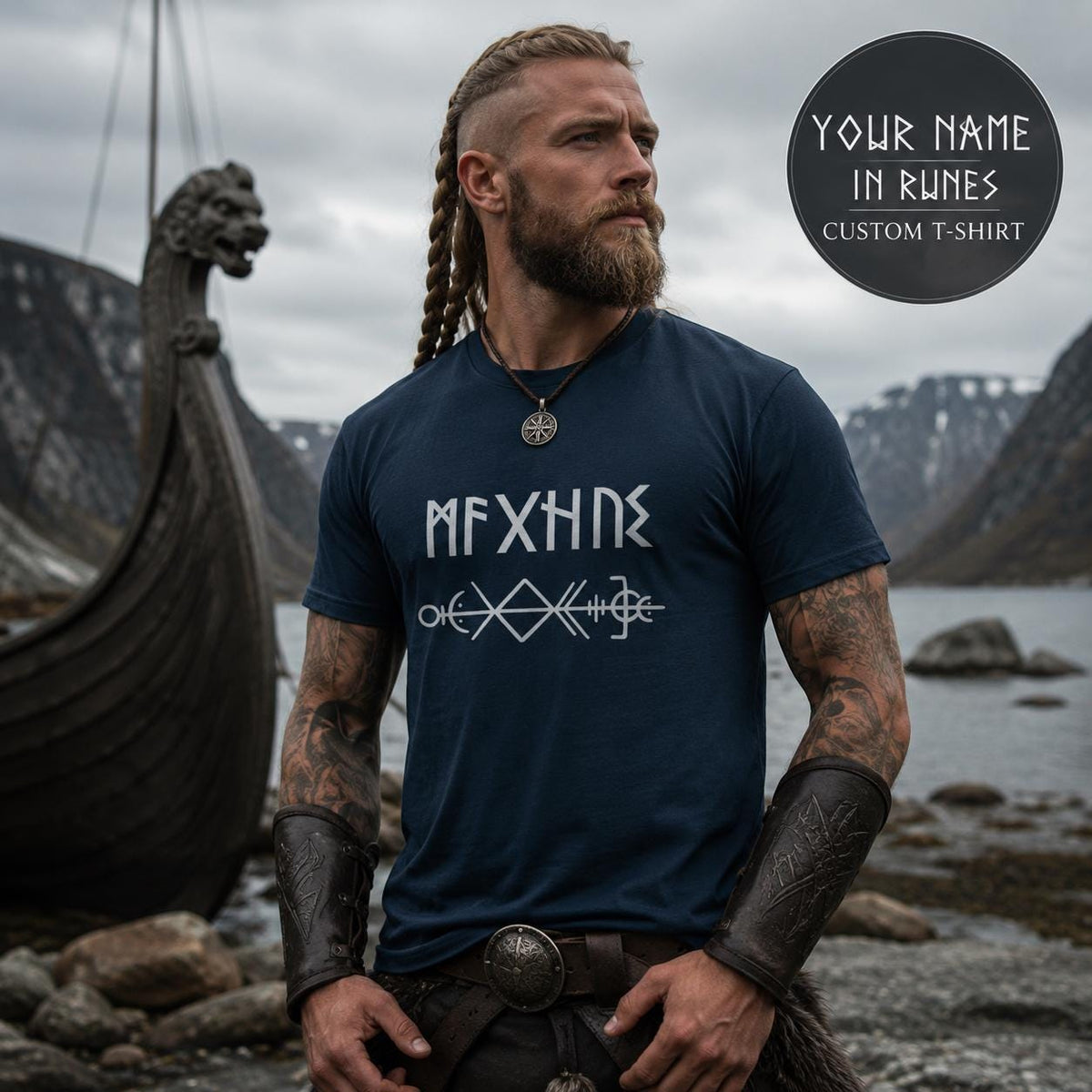 Viking Raven T-Shirt - Tiwaz Rune Viking Shirt, Norse Warrior T-Shirt, Viking Raven Tee, Nordic