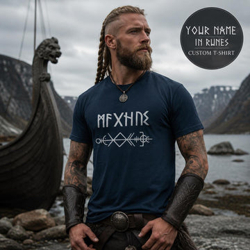 Viking Rune T-Shirt - Your Name in Runes Shirt, Custom Norse Viking Tee, Elder Futhark Graphic