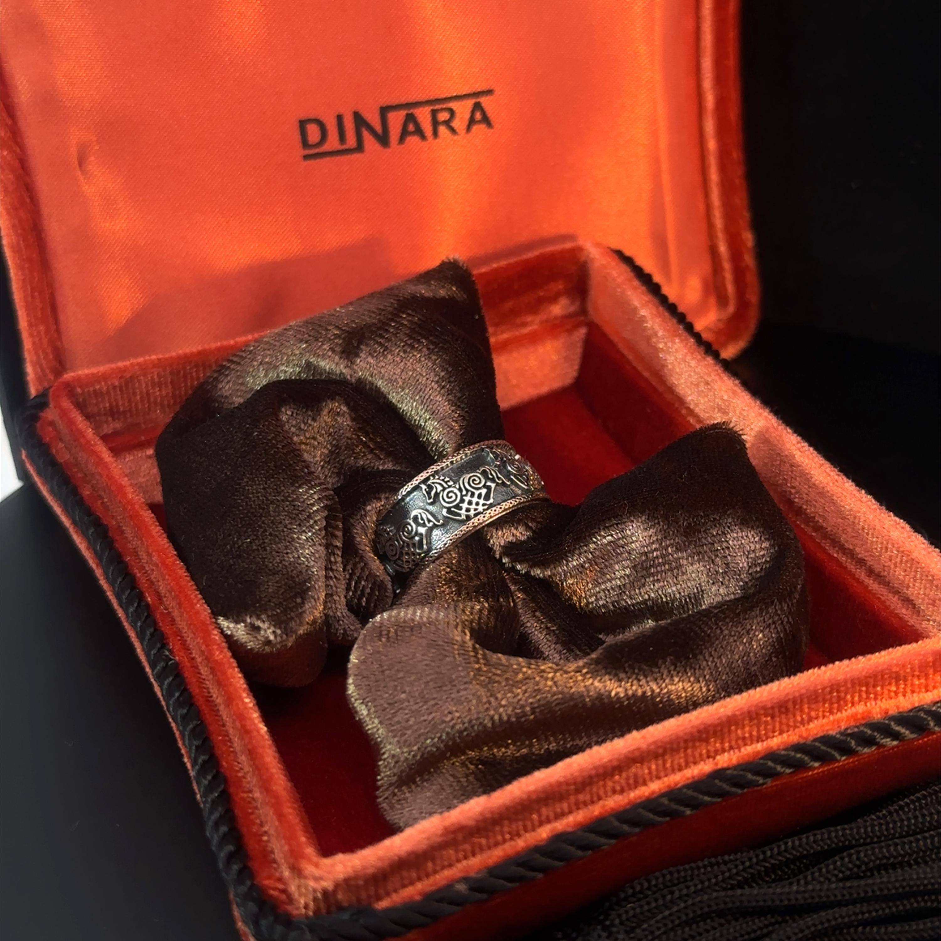 Viking Odin Ring - Sleipnir Viking Wedding Band Odin’s Eight Legged Horse Norse Rune Ring Oxidized