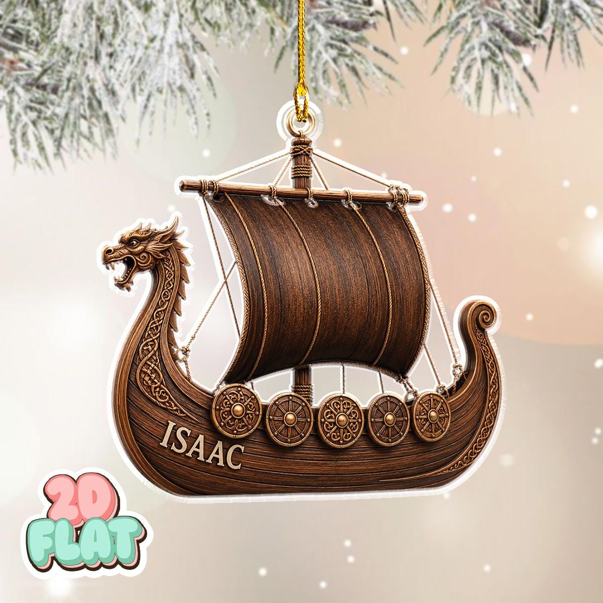 Viking Longship Home Decor - Viking Ship Bookends Set of 2, Norse Dragon Book Ends, Viking Longship