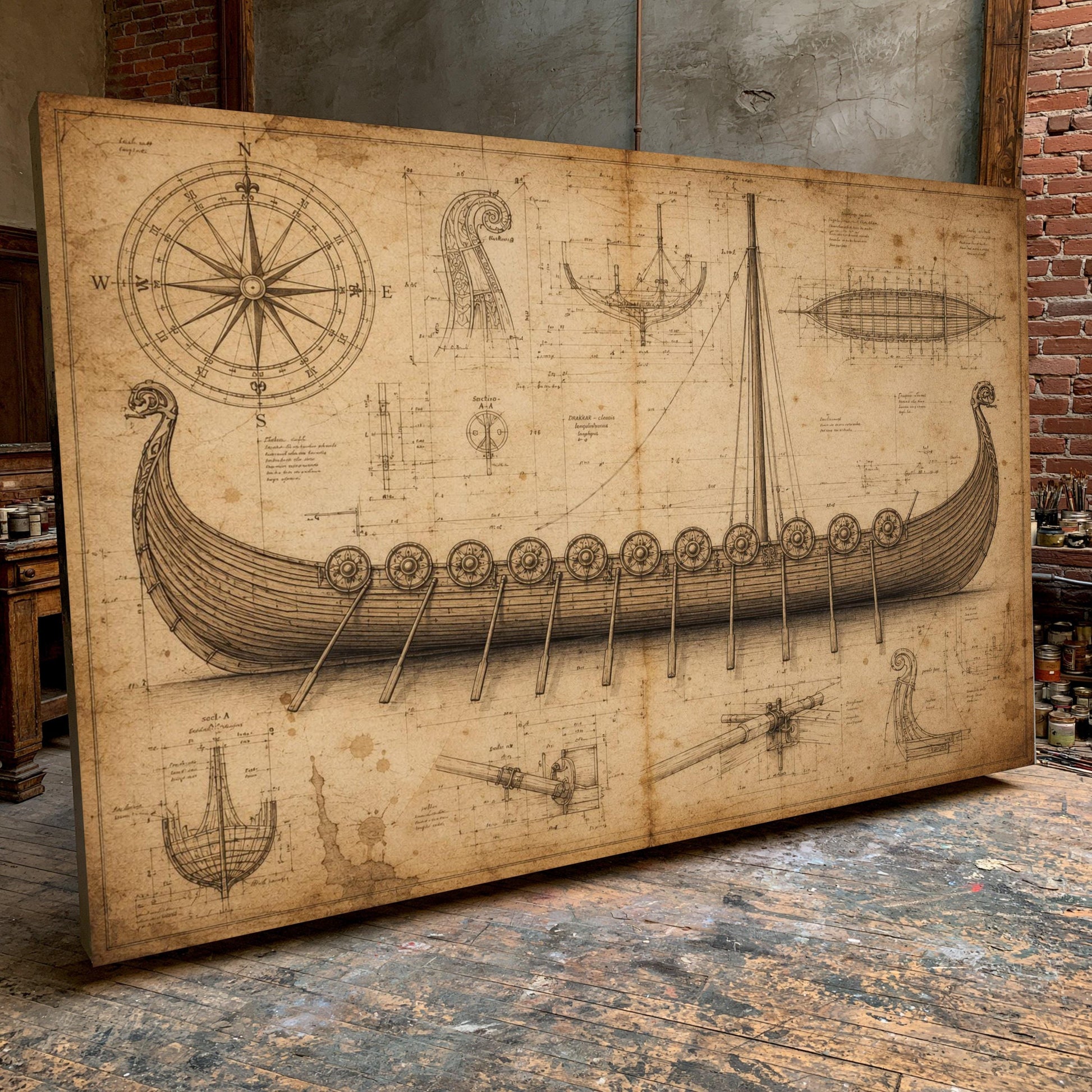 Viking Blanket - Viking Ship Wall Art, Nordic Ship Wall Art, Viking Ship Wall Decor, Viking Ship