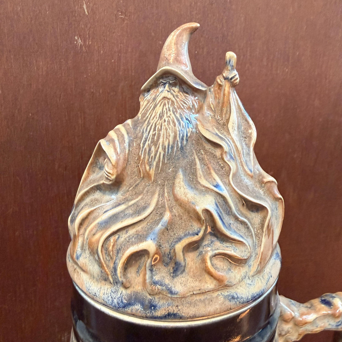 Viking Mug - Vintage Medieval Fantasy Ceramic Beer Stein Wizard Lid Viking Warrior Christmas Gift