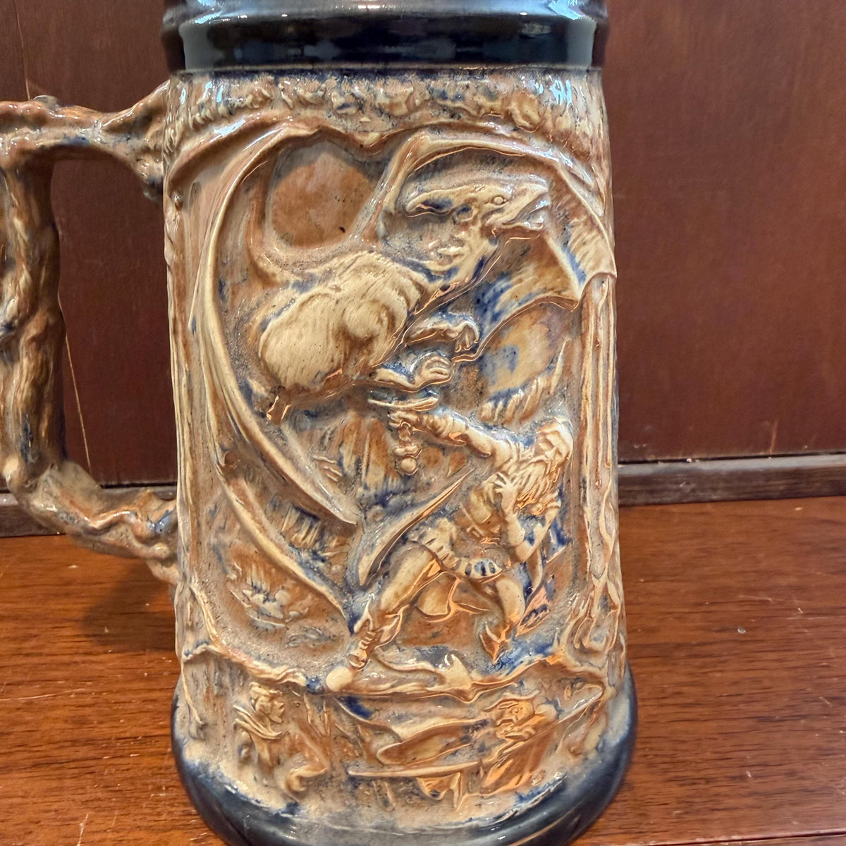 Viking Mug - Vintage Medieval Fantasy Ceramic Beer Stein Wizard Lid Viking Warrior Christmas Gift