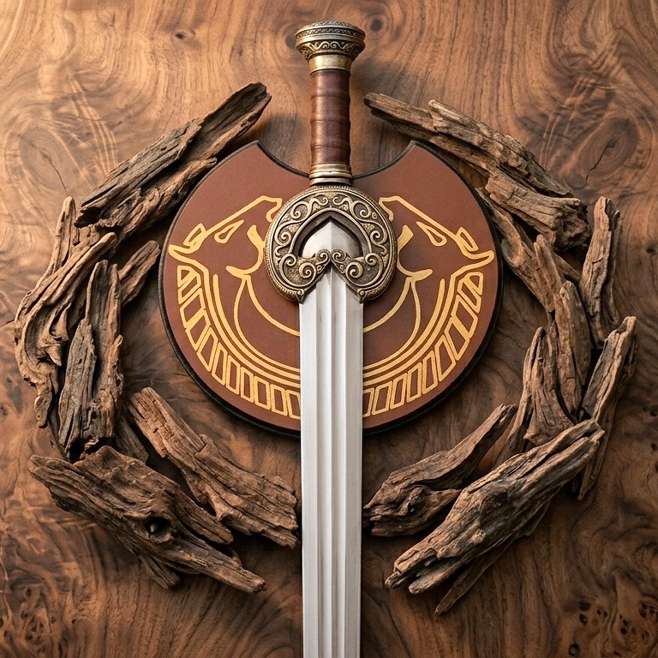 Viking Costume & LARP - Hand Crafted Northmen Damascus Steel Viking Sword, Custom Handmade Blade