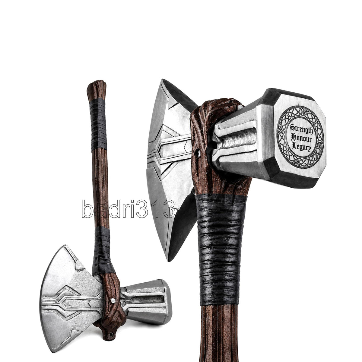 Viking Leather Accessory - Embossed Viking belt from brown or black 3, 2mm leather, with bronze