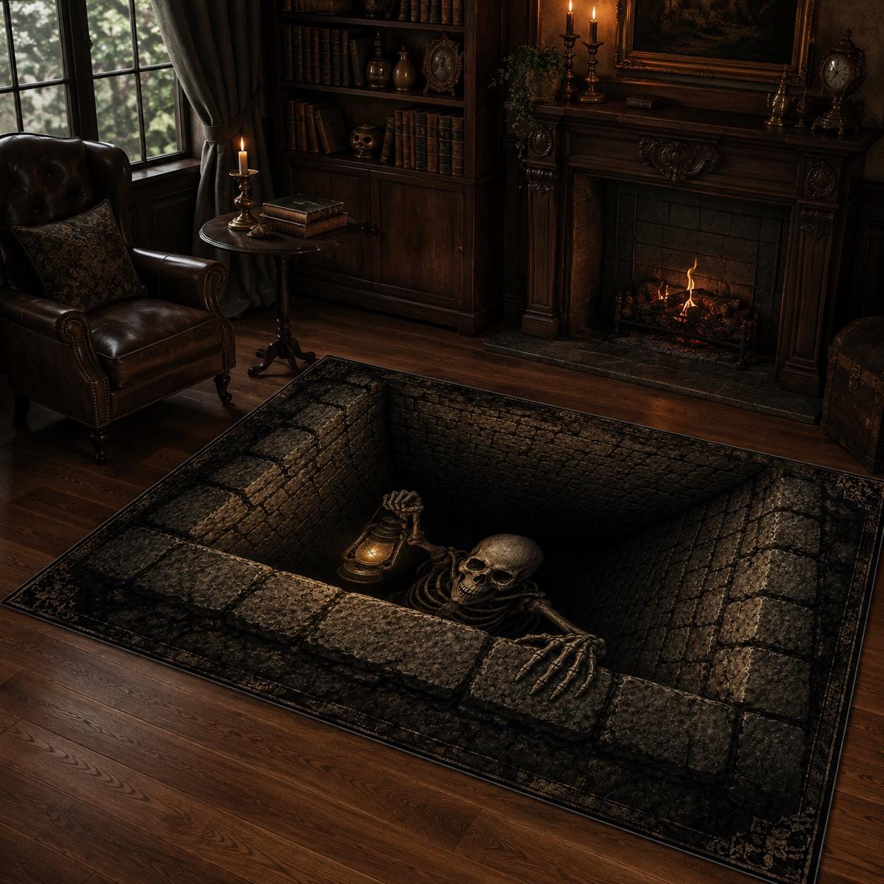 Viking Rune Rug - Viking Rune Runner Rug, Norse Longship Hallway Rug, Celtic Knot Nordic Decor
