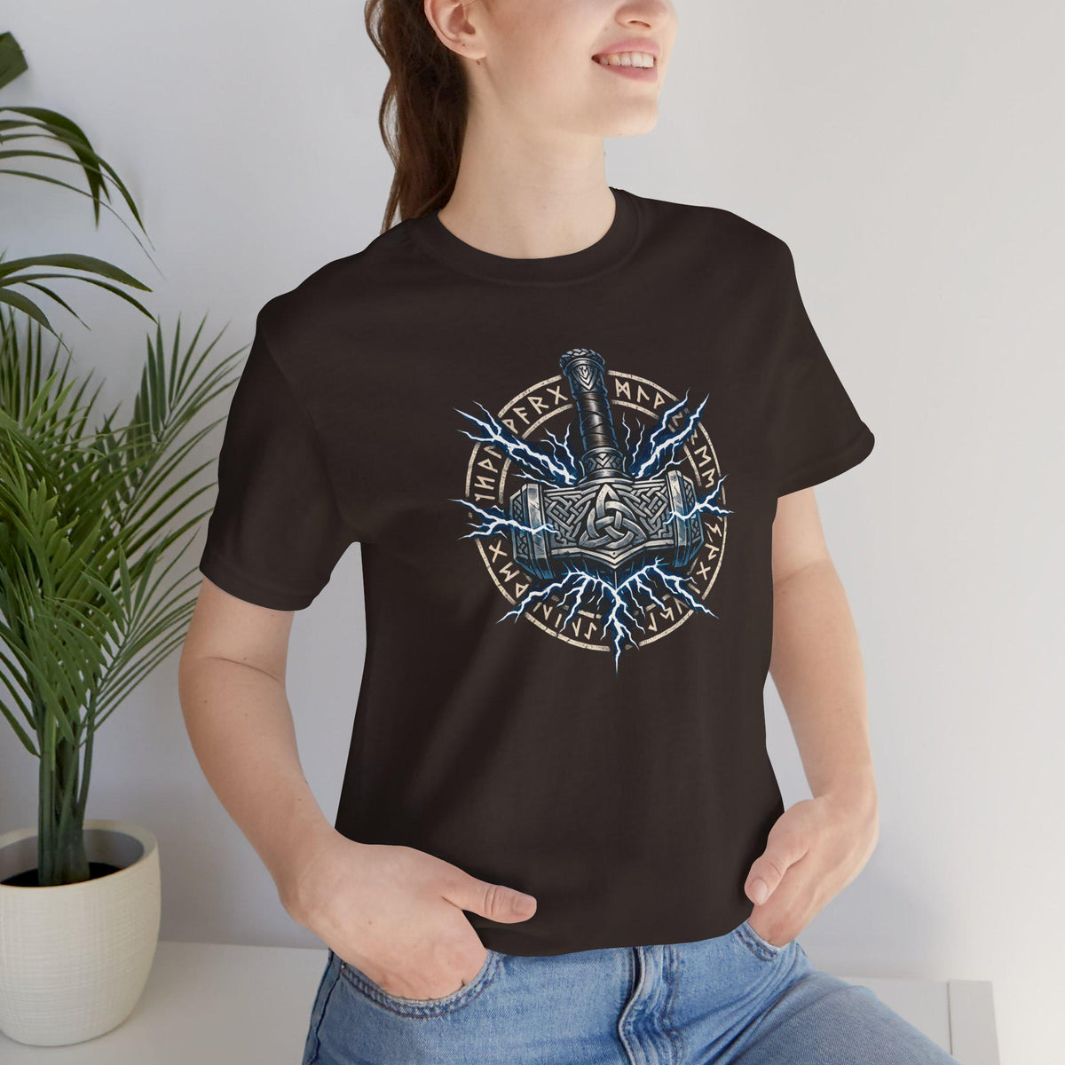 Viking Thor's Hammer T-Shirt - Mjolnir Thor Hammer Viking Shirt, Norse Mythology T-Shirt, Nordic