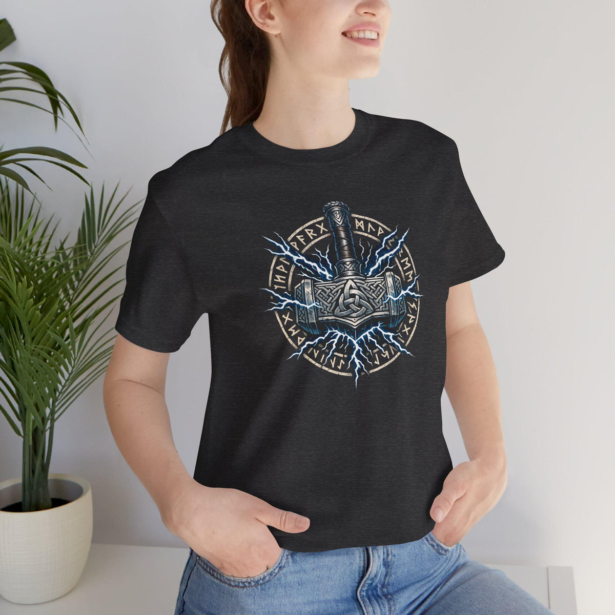 Viking Thor's Hammer T-Shirt - Mjolnir Thor Hammer Viking Shirt, Norse Mythology T-Shirt, Nordic