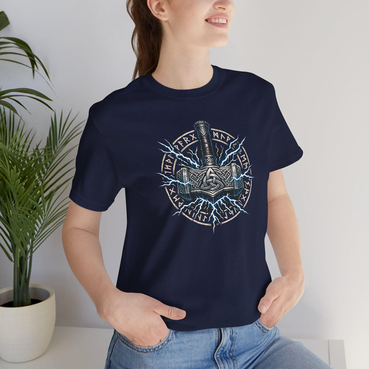 Viking Thor's Hammer T-Shirt - Mjolnir Thor Hammer Viking Shirt, Norse Mythology T-Shirt, Nordic