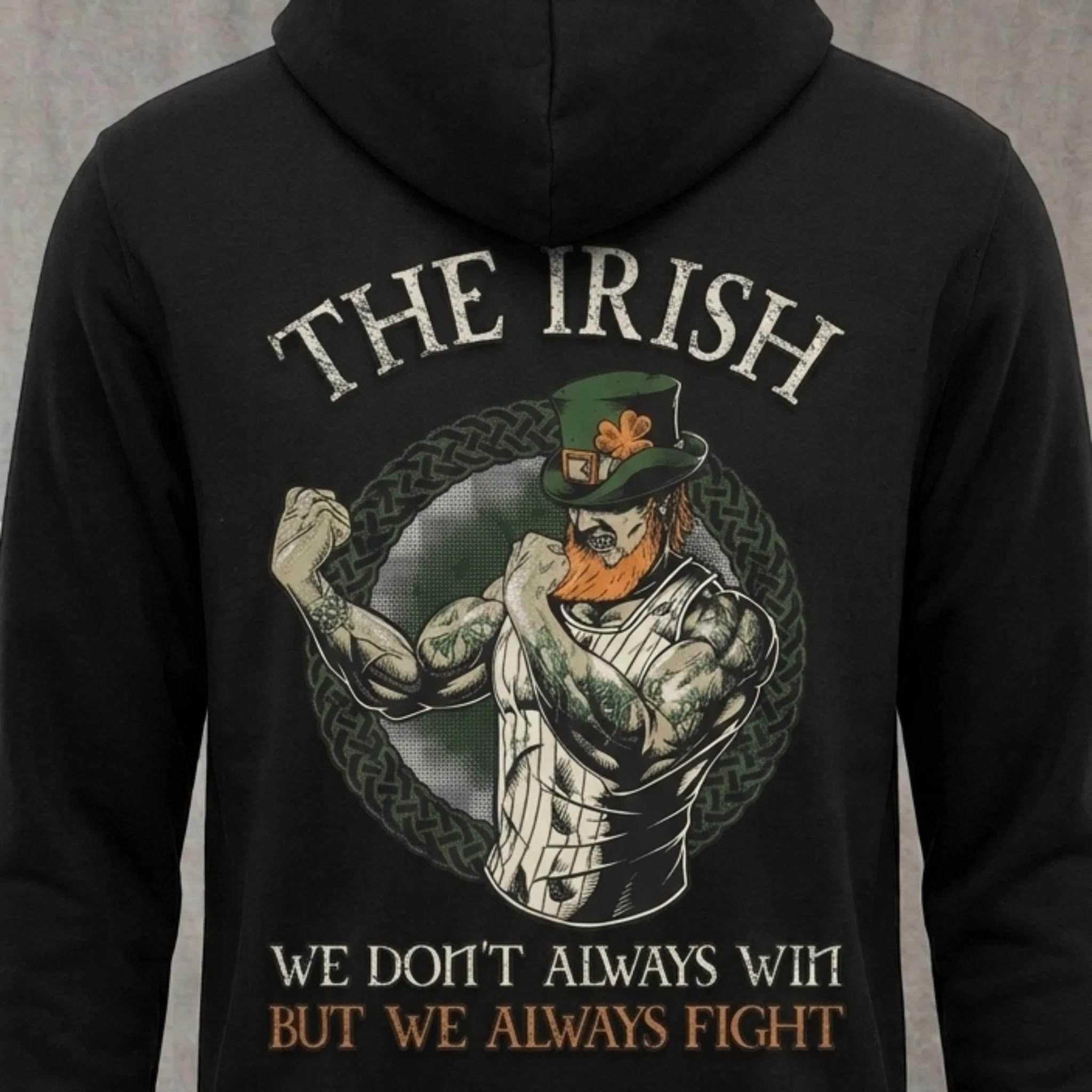 Viking Hoodie - Irish Viking Zip Hoodie, Ireland Flag Norse Ship Jacket, Celtic Unisex Heritage Gift