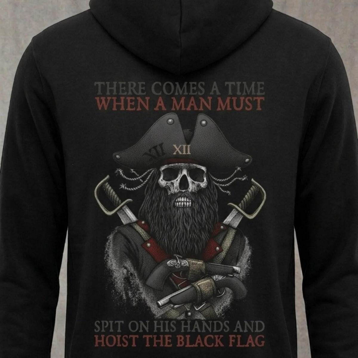 Viking Valhalla Hoodie - Victory Or Valhalla - Distressed American Viking Skull Hoodie: Patriotic