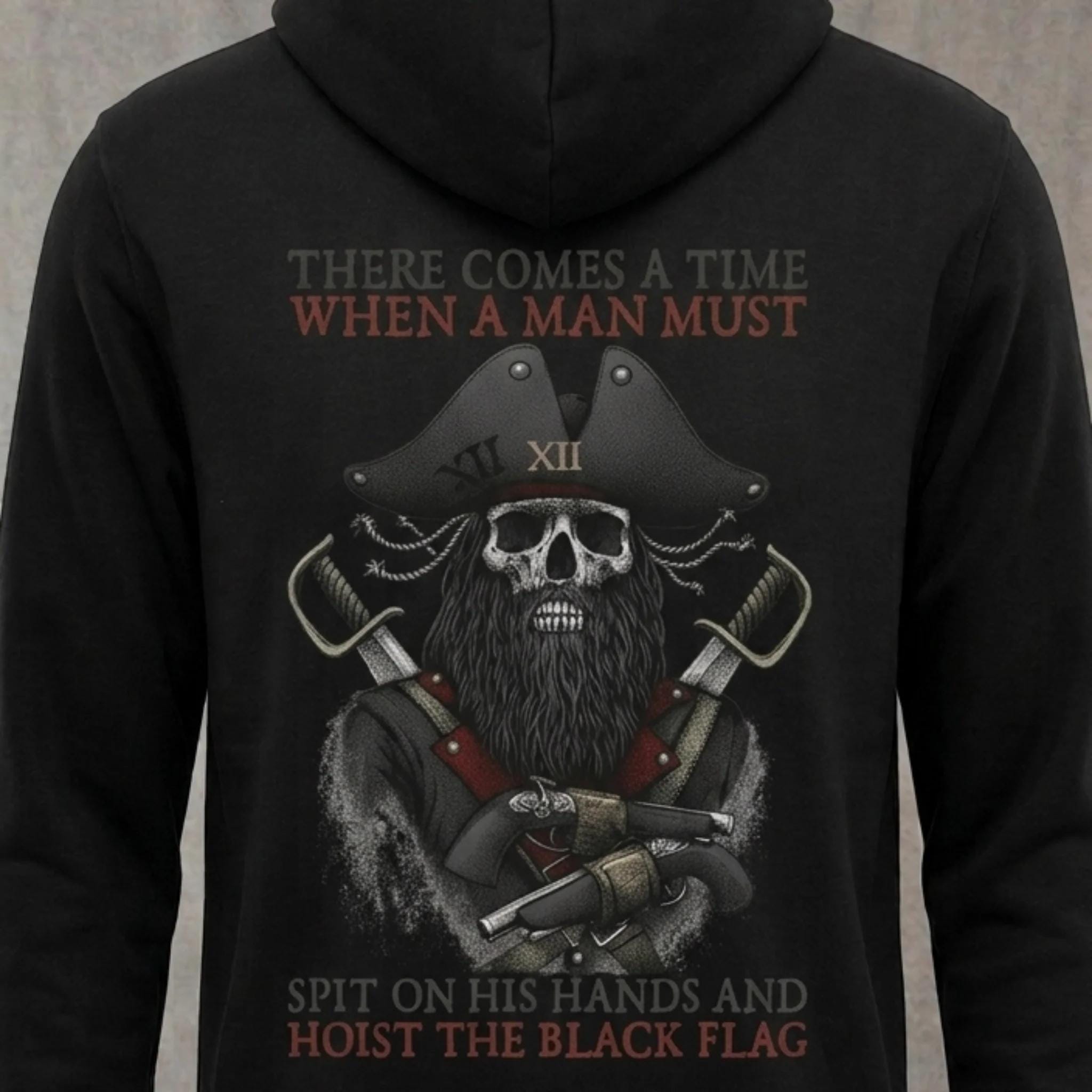 Viking Valhalla Hoodie - Victory Or Valhalla - Distressed American Viking Skull Hoodie: Patriotic