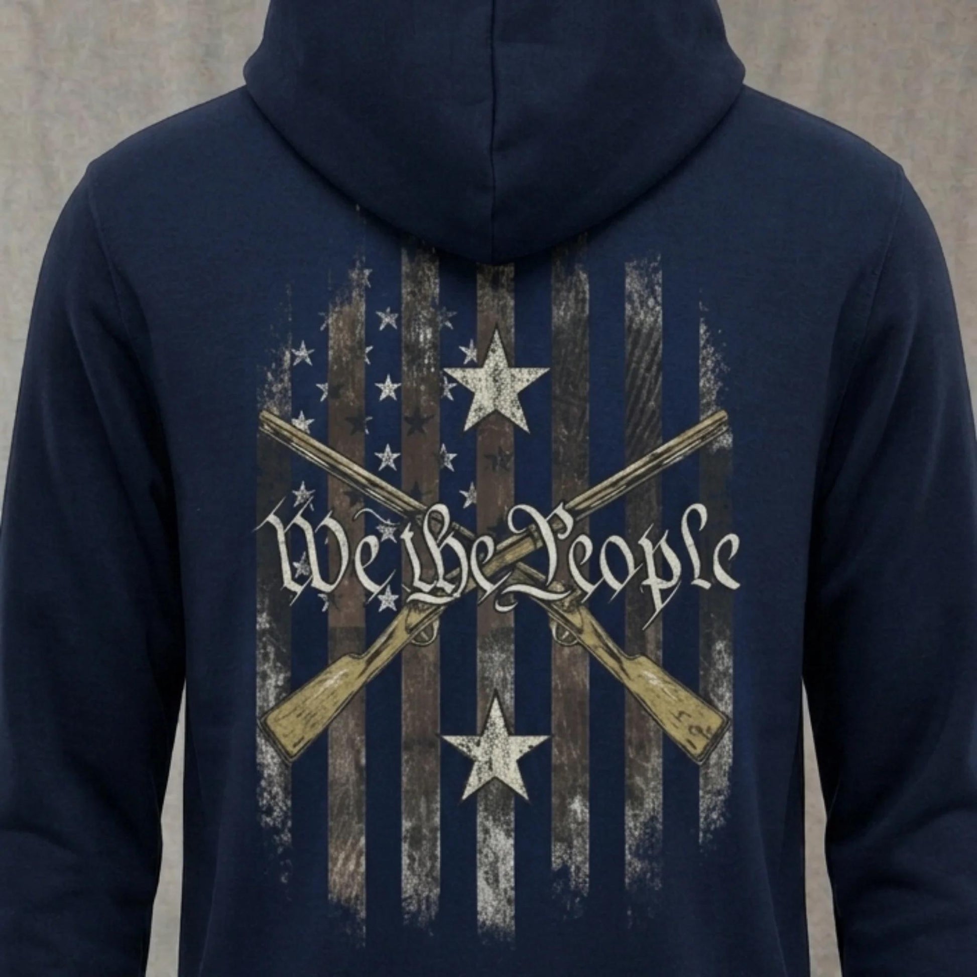 Viking Valhalla Hoodie - Victory Or Valhalla - Distressed American Viking Skull Hoodie: Patriotic