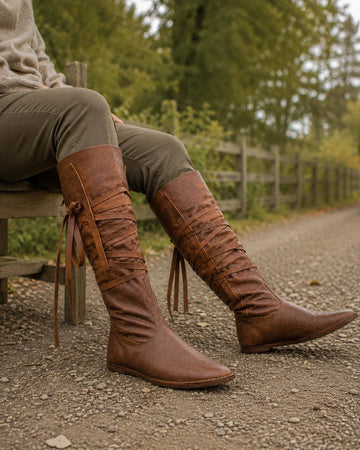 Viking Boots - Handmade Viking Oseberg Leather Boots, Brown Norse Medieval Faire Shoes, LARP Costume