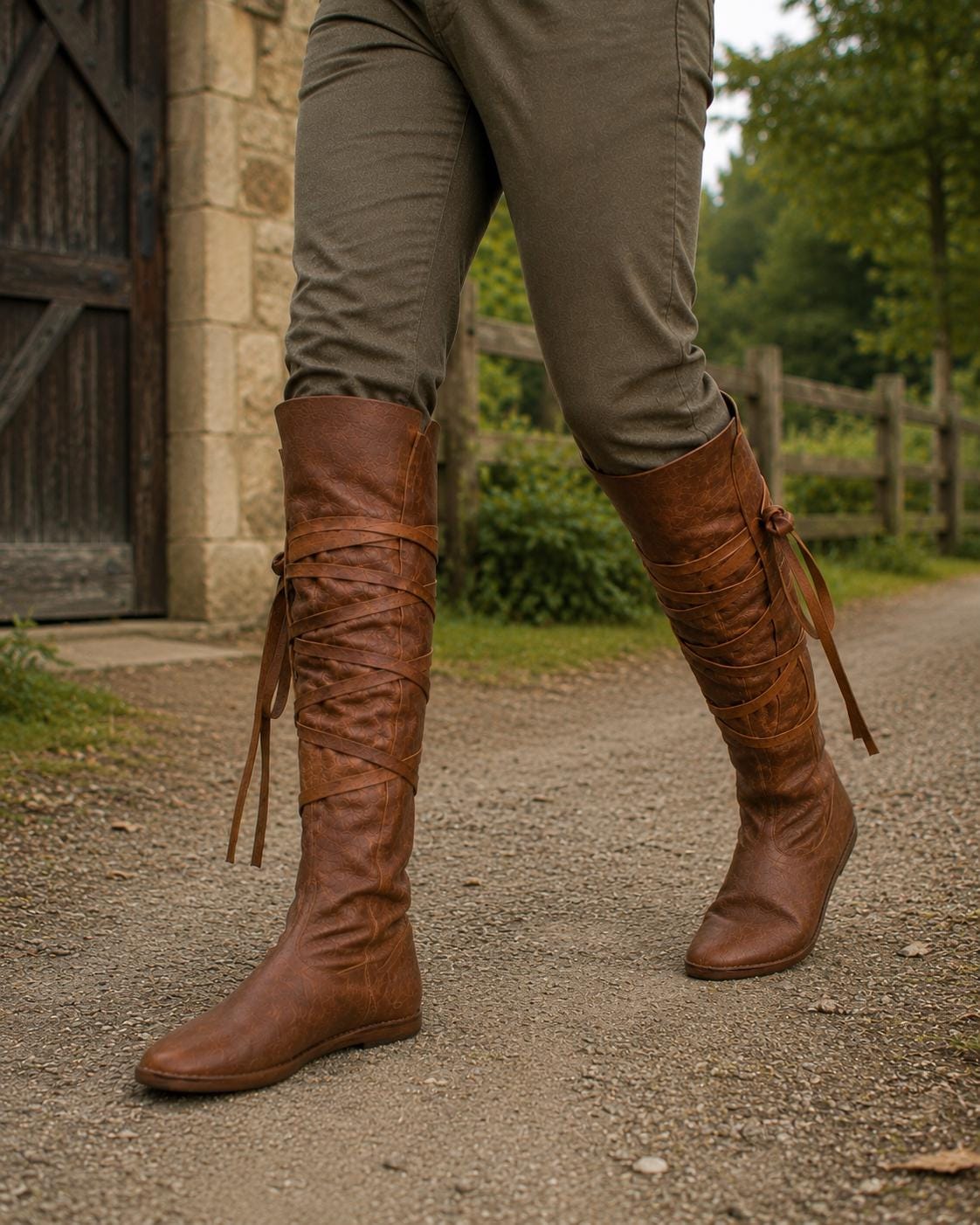 Viking Boots - Handmade Viking Oseberg Leather Boots, Brown Norse Medieval Faire Shoes, LARP Costume