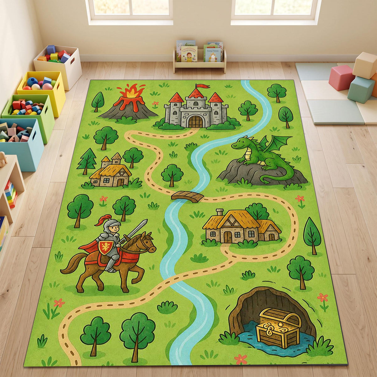 Viking Yggdrasil Tree of Life Rug - Viking Raven Rug, Yggdrasil Tree Celtic Sword Carpet, Norse