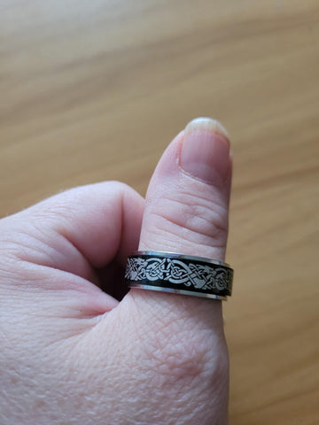 Viking Ring - Norse Viking stainless steel spinner rings /wedding /anniversary