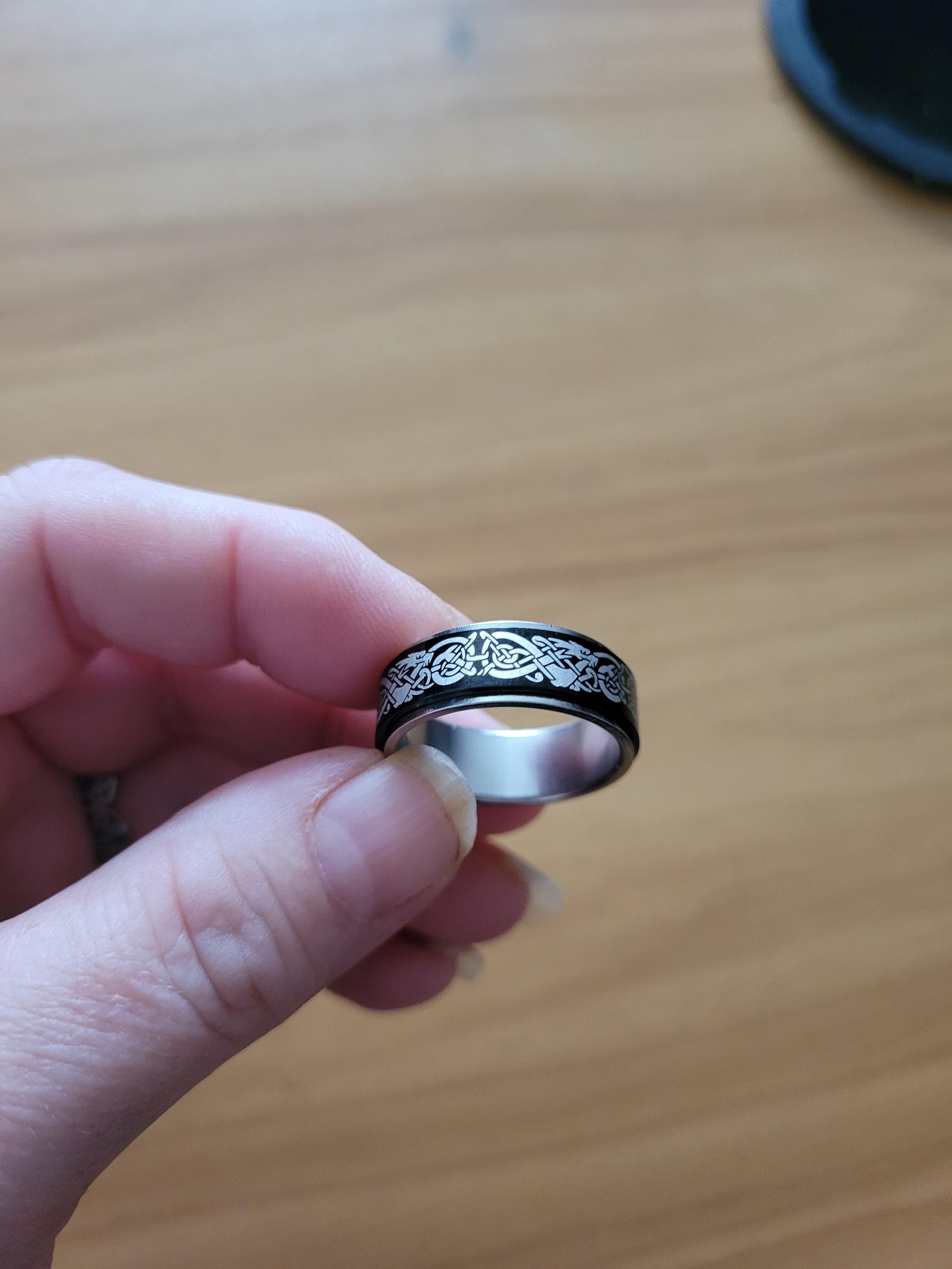 Viking Ring - Norse Viking stainless steel spinner rings /wedding /anniversary