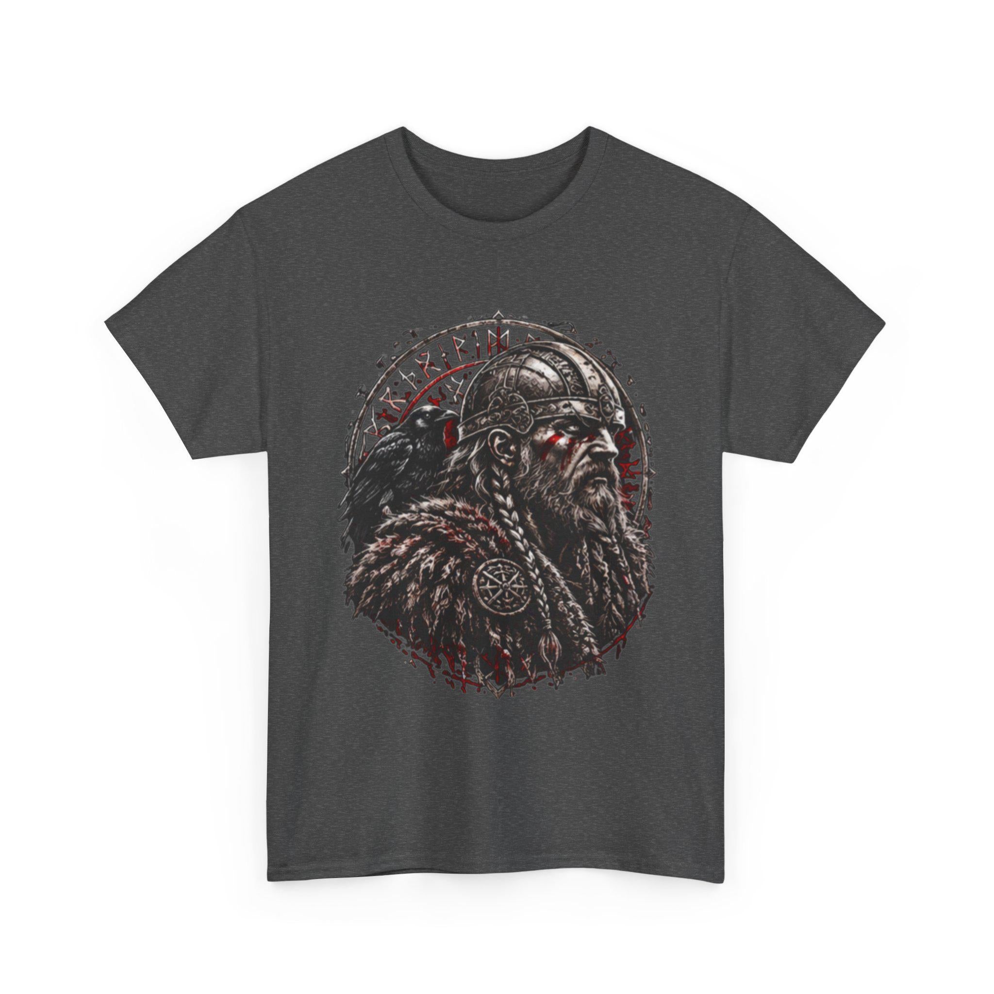 Viking Raven T-Shirt - Viking Warrior Shirt, Norse Raven Helmet, Warriors Knot- Norse Warrior T