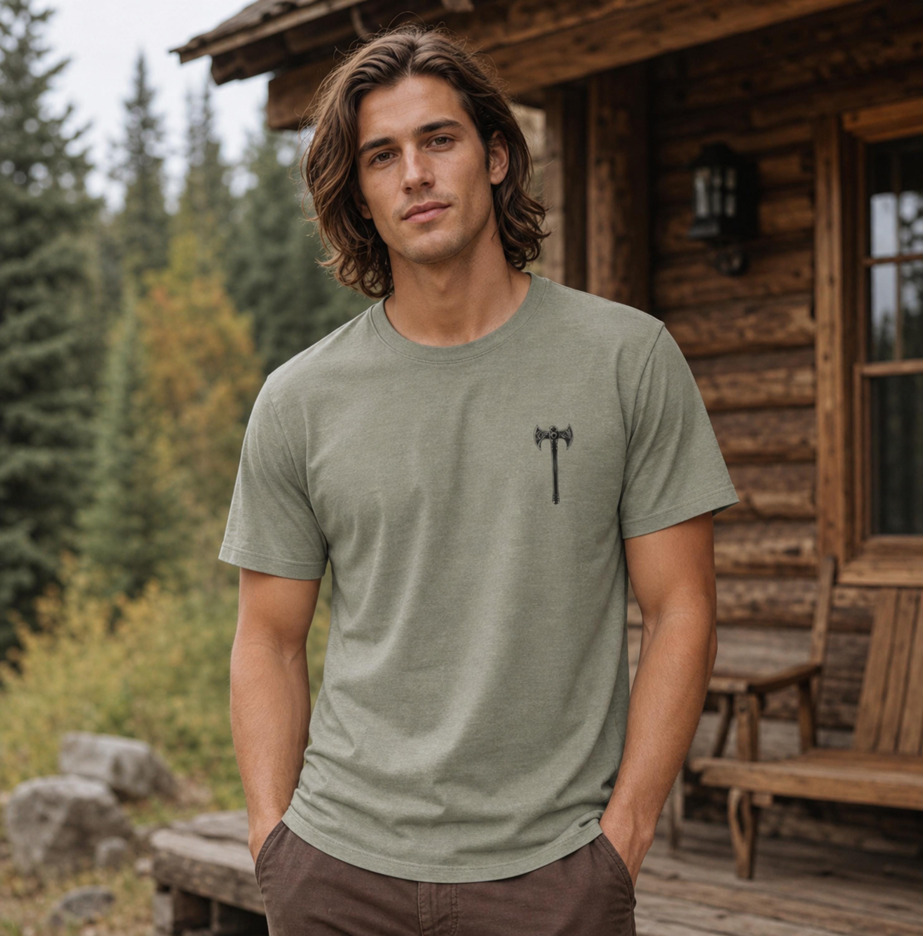 Viking T-Shirt - Dragon Vegisir Norse Mythology Viking T-shirt for Men Compass Graphic Tee Design