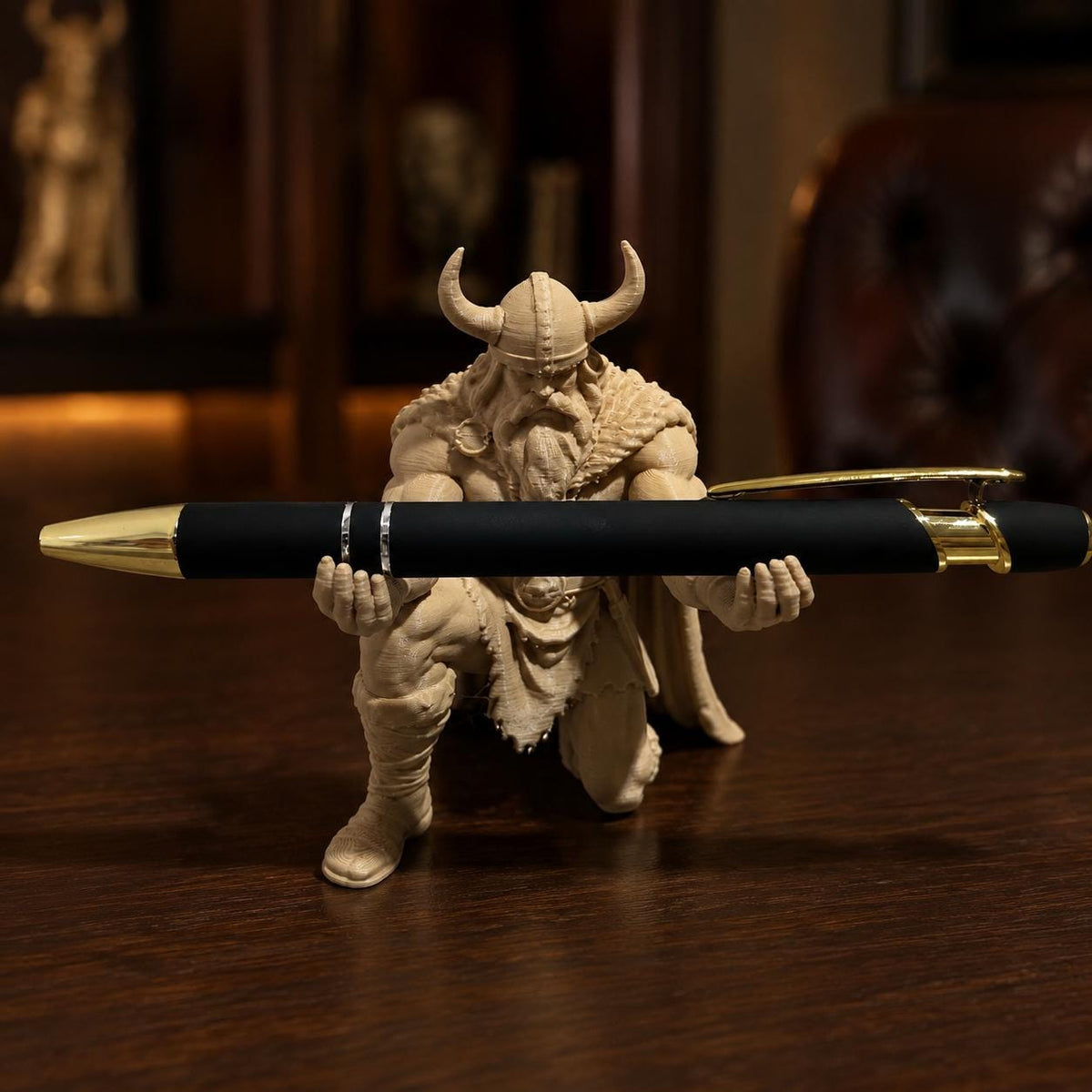Viking Home Decor - Legends Viking pen holder 3.75 Inch Tall statue desk accessory for home and