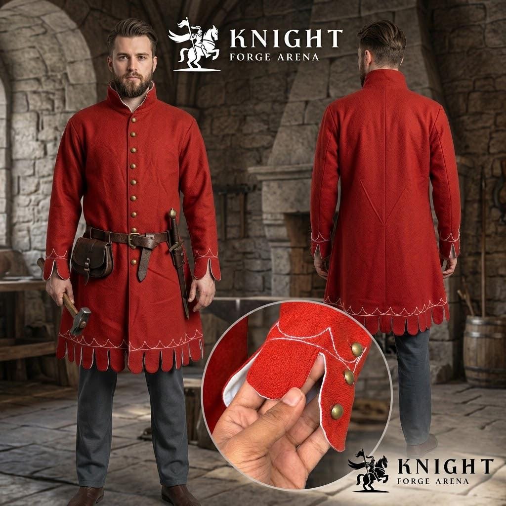 Viking Jacket - Viking Wool Klappenrock Coat, Early Medieval Warrior Tunic, Handcrafted Jacket