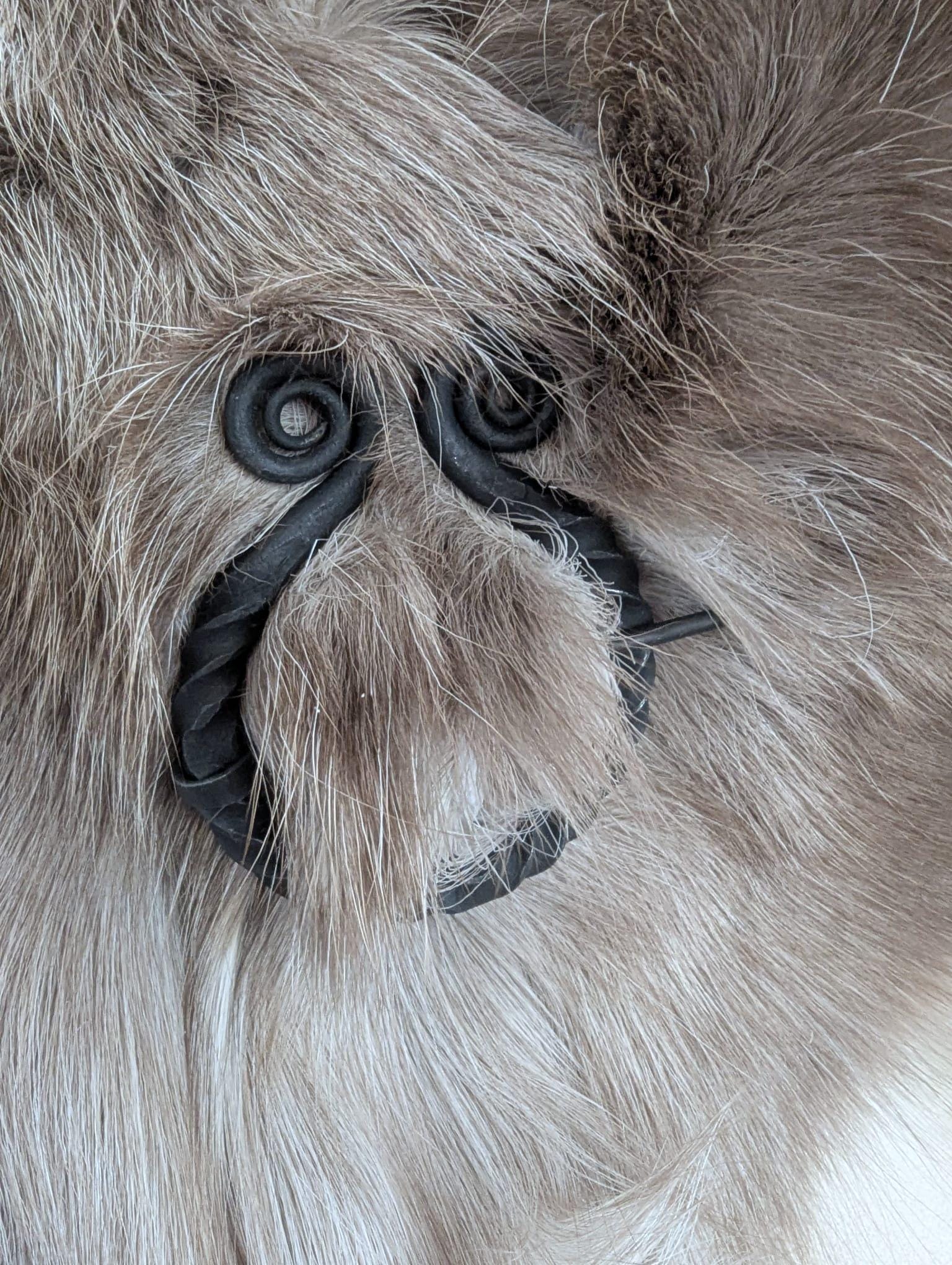 Viking Jacket - Viking Reindeer Fur Cloak XL – Real Reindeer Fur Cape – Metal Brooch – Nordic
