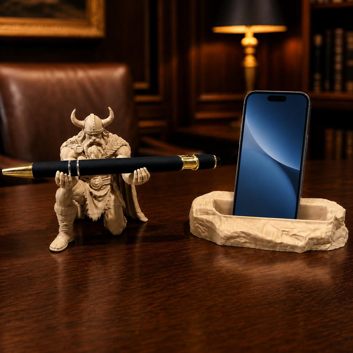 Viking Home Decor - Legends Viking pen holder 3.75 Inch Tall statue desk accessory for home and