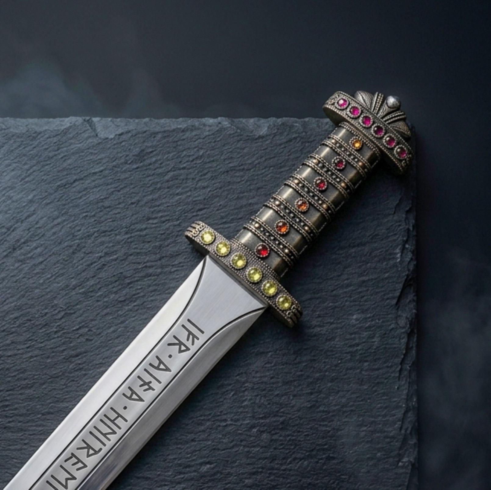 Viking Weapon Replica - Hand Forged Northmen Damascus Sword Replica, Authentic Viking Inspired