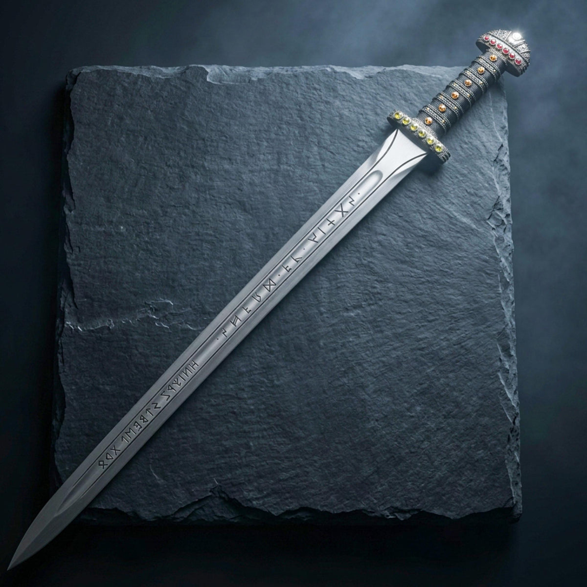 Viking Weapon Replica - Hand Forged Northmen Damascus Sword Replica, Authentic Viking Inspired