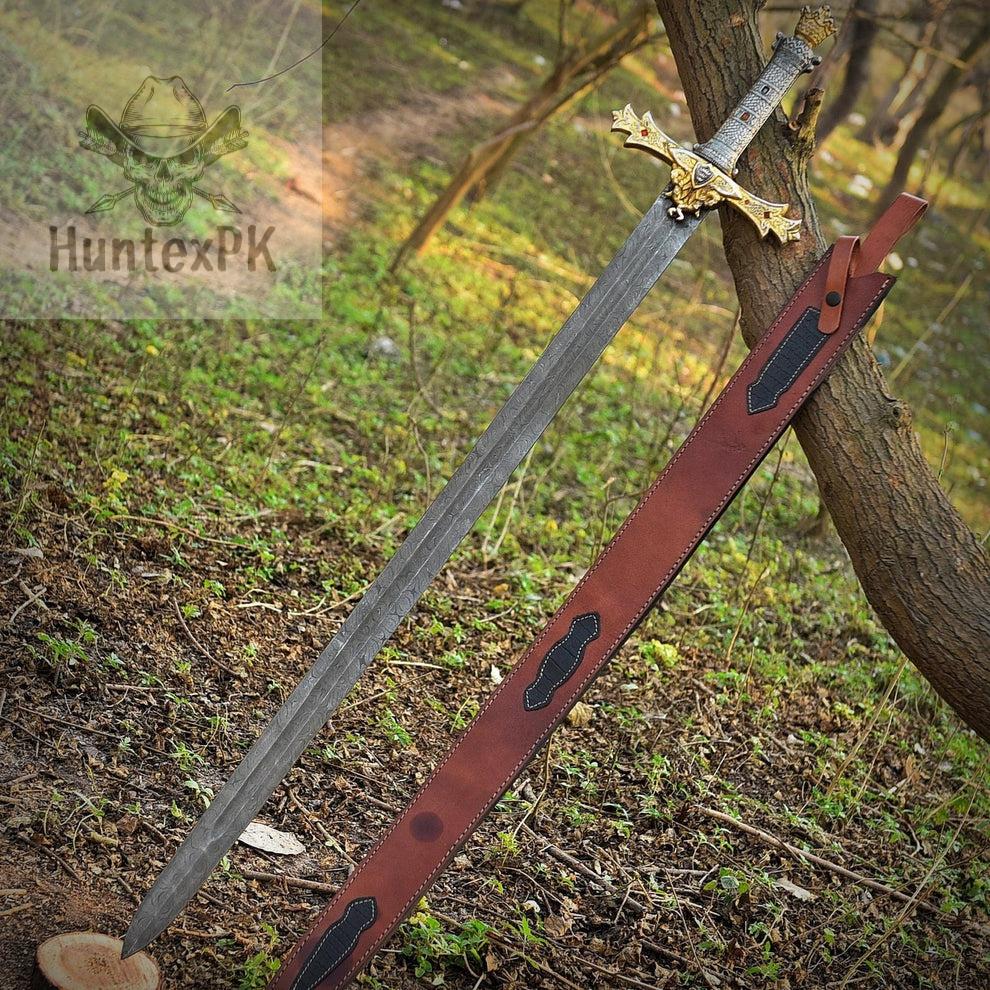 Viking Weapon Replica - Custom Handmade Viking Seax – 26" Engraved 440C Steel Blade