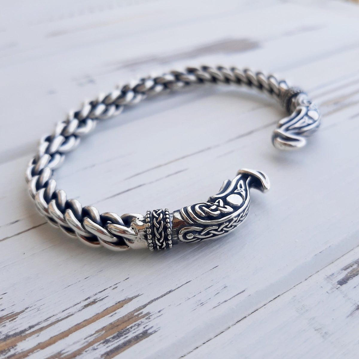 Viking Odin Bracelet - Viking bracelet bronze, Odin's wolves, Viking jewelry, Norse, Fenrir